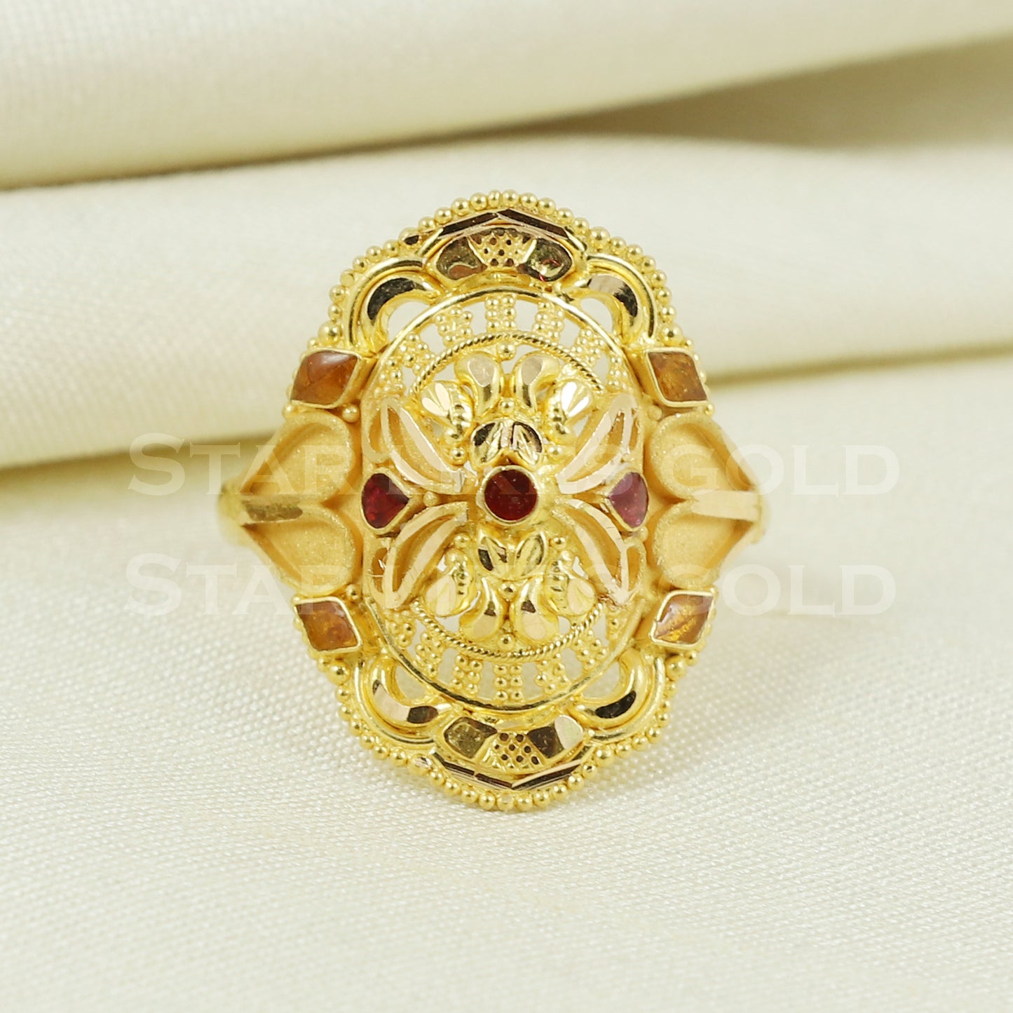 Pure 22K Yellow Gold Ring Genuine Hallmarked 916 Handcrafted Jewelry B1002
