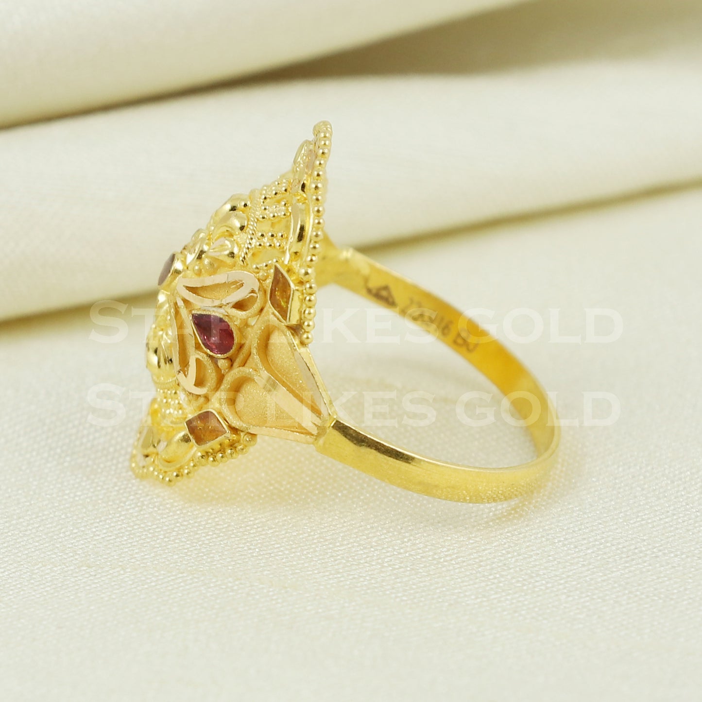 Pure 22K Yellow Gold Ring Genuine Hallmarked 916 Handcrafted Jewelry B1002