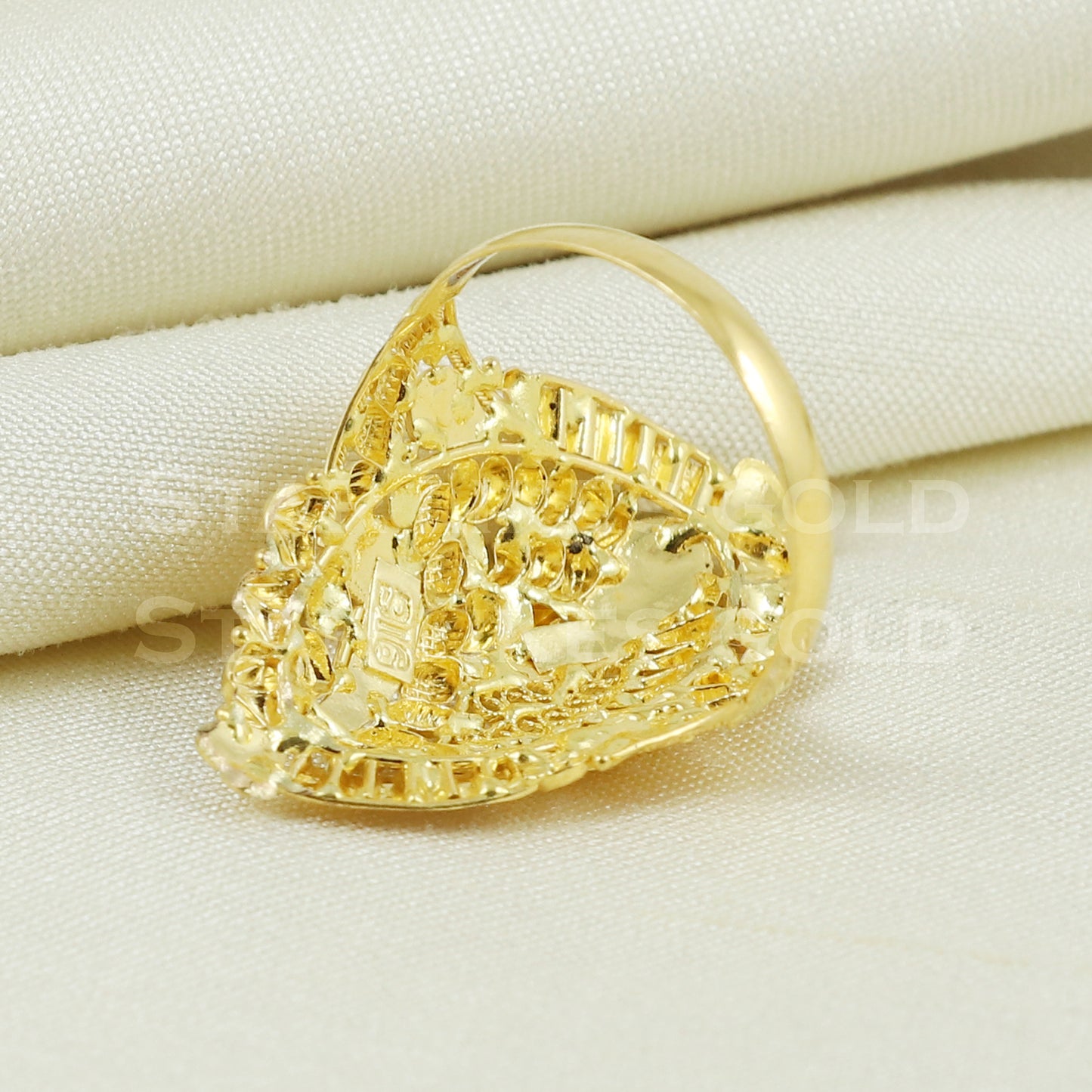 beautiful 22K Yellow Gold Ring Genuine Hallmarked 916 Handcrafted Jewelry B1006