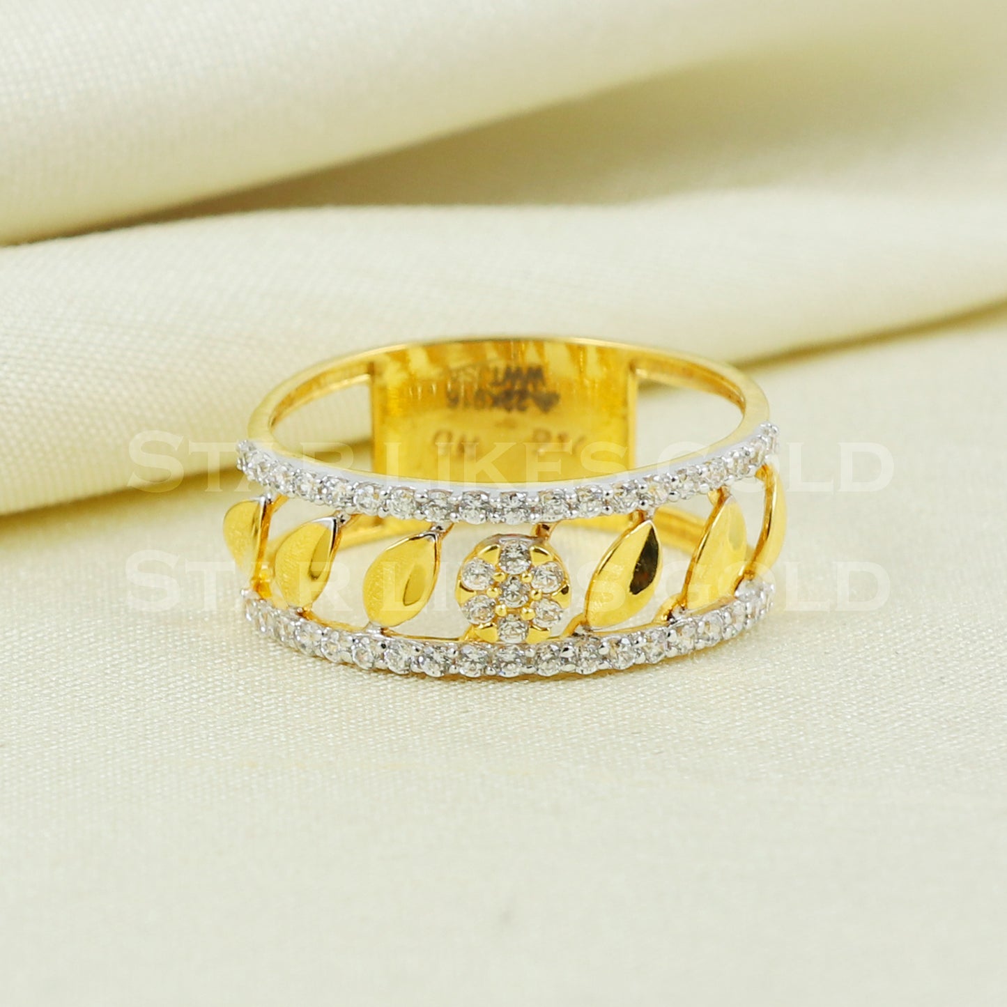 Unique 22K Yellow Gold Ring Genuine Hallmarked 916 Handcrafted Jewelry B1016