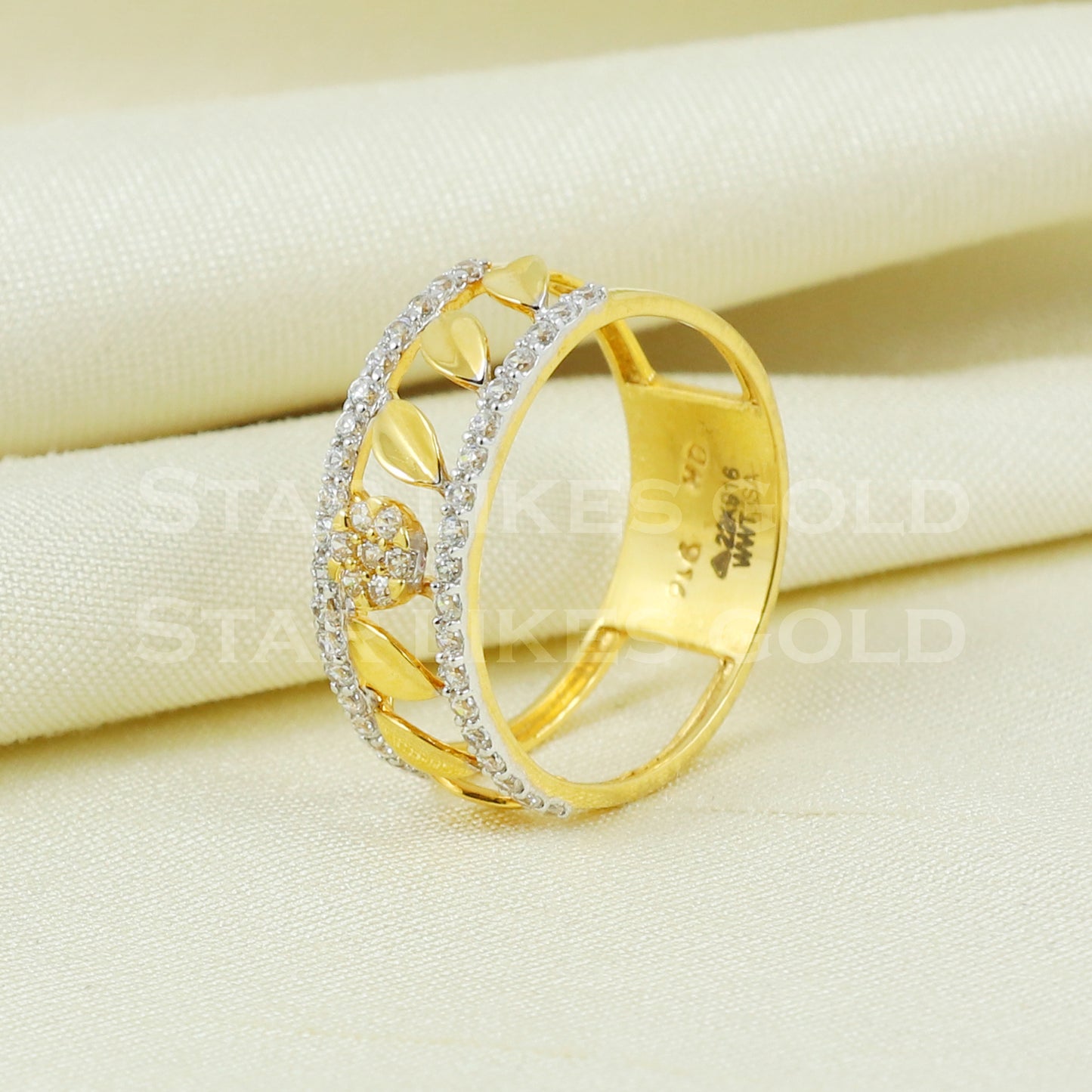 Unique 22K Yellow Gold Ring Genuine Hallmarked 916 Handcrafted Jewelry B1016