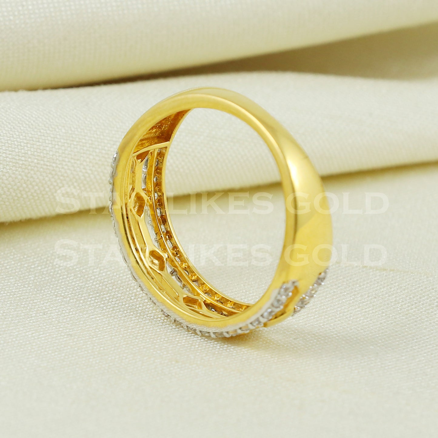 Unique 22K Yellow Gold Ring Genuine Hallmarked 916 Handcrafted Jewelry B1018