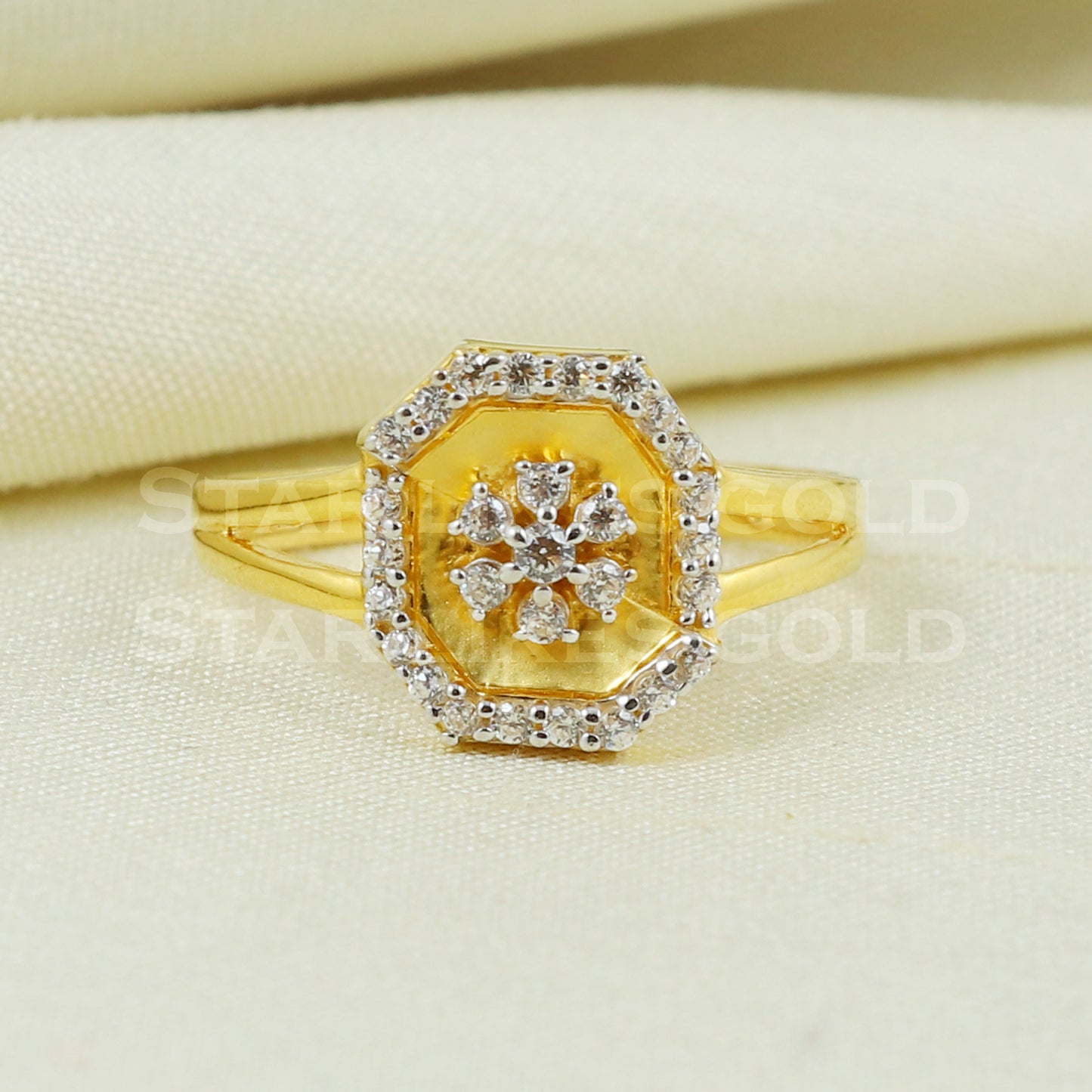 Unique 22K Yellow Gold Ring Genuine Hallmarked 916 Handcrafted Jewelry B1021