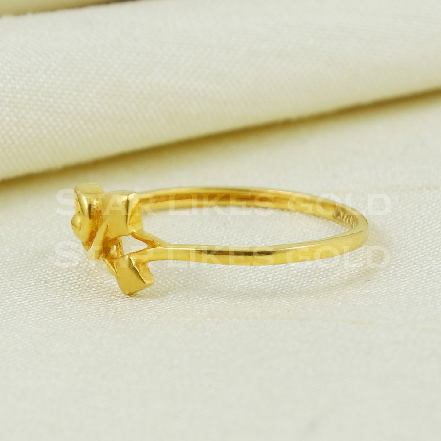 22K Yellow Gold Ring Genuine Hallmarked 916 Handcrafted Jewelry B1028