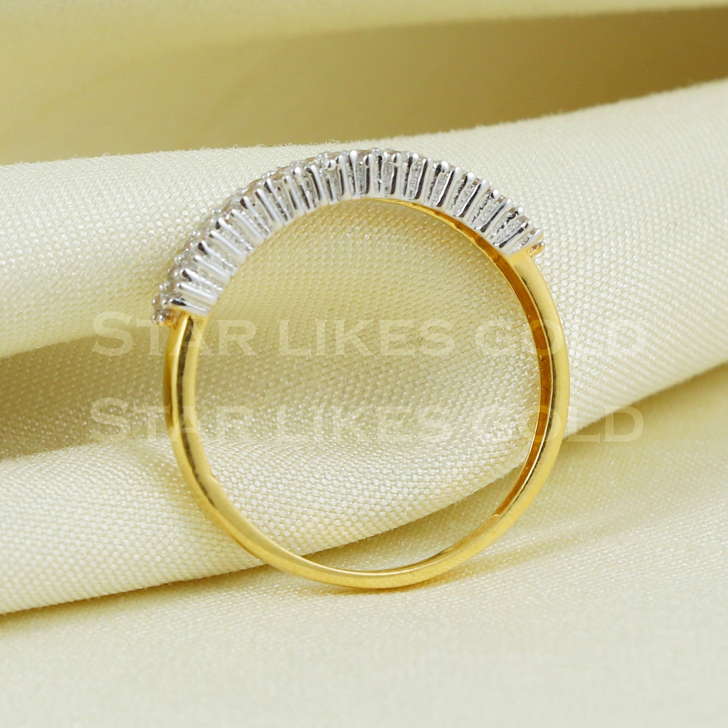 Zircon 22K Yellow Gold Ring Genuine Hallmarked 916 Handcrafted Jewelry B1029