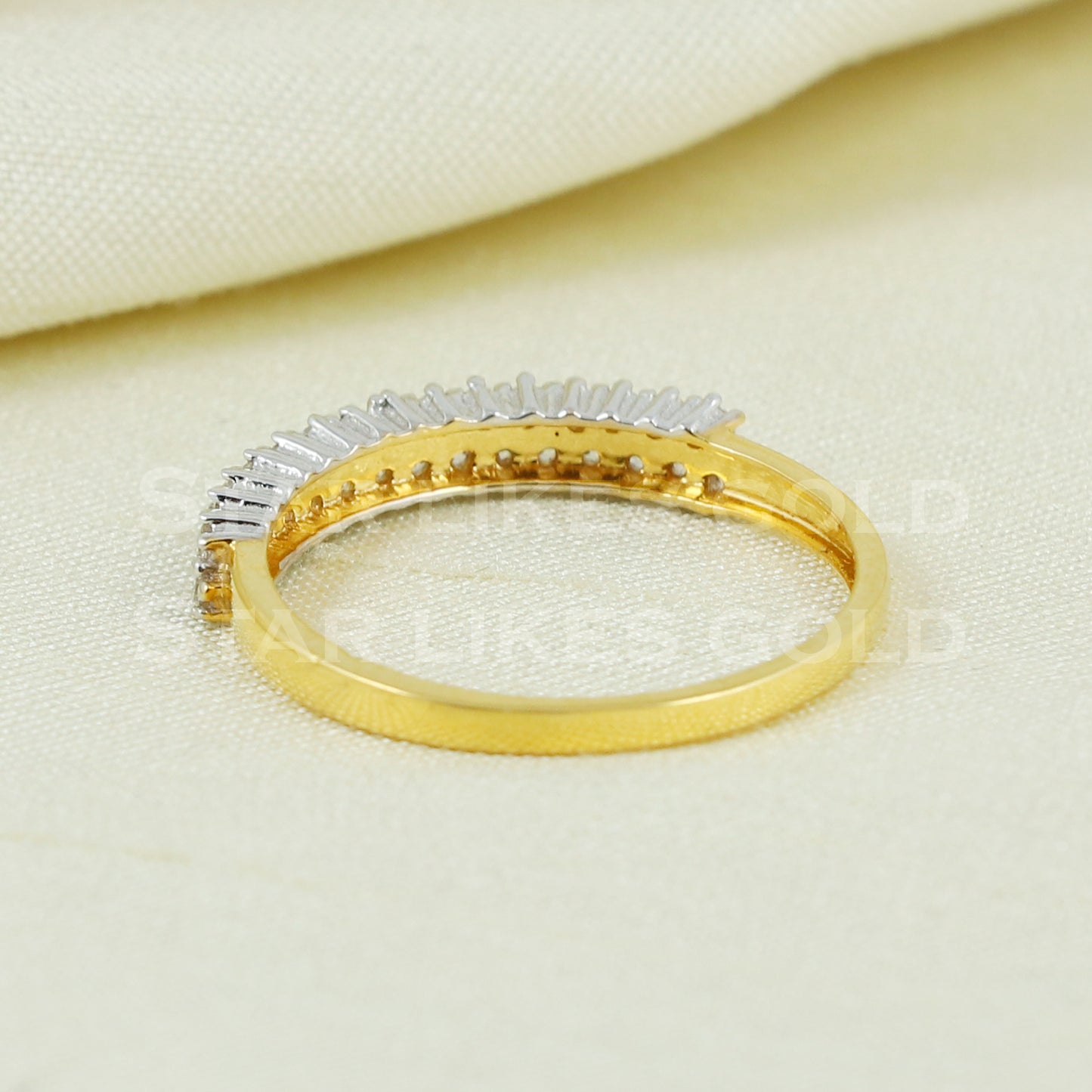 Zircon 22K Yellow Gold Ring Genuine Hallmarked 916 Handcrafted Jewelry B1029