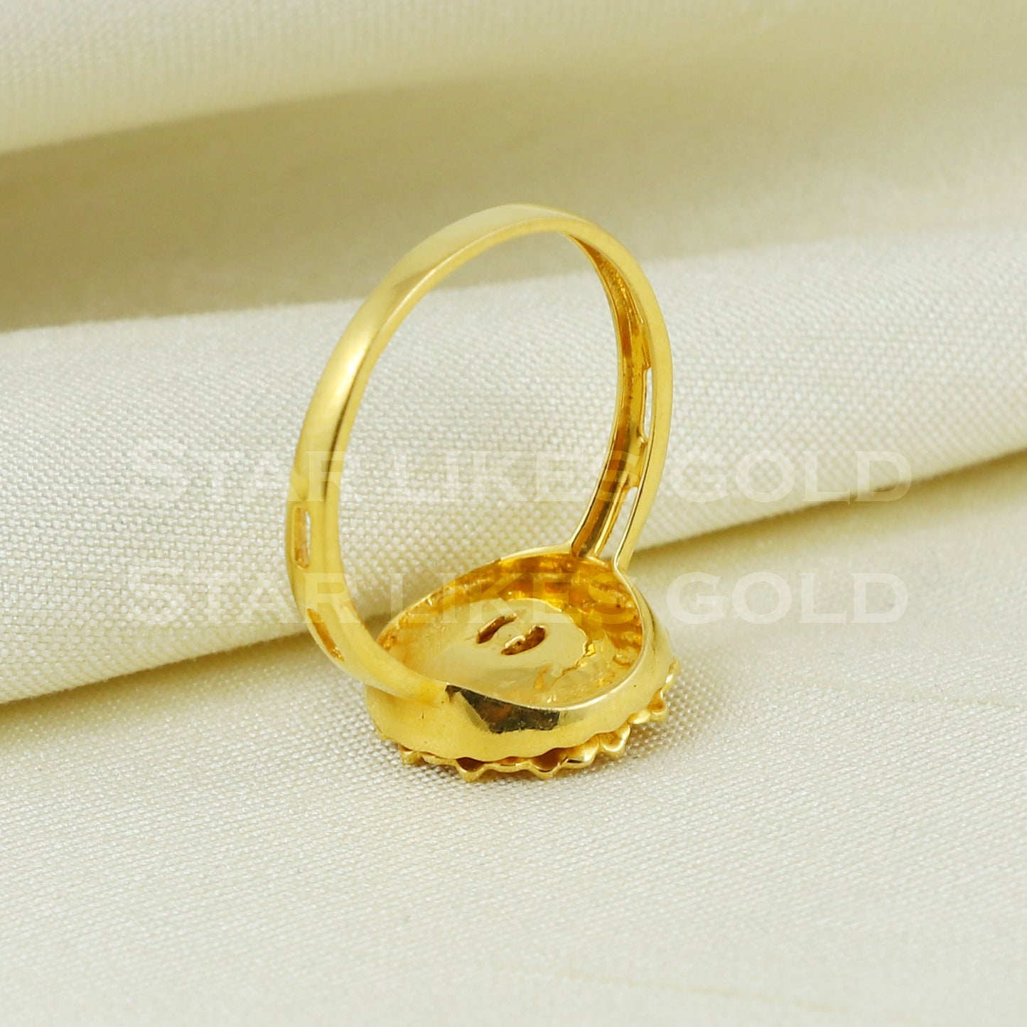 Zircon 22K Yellow Gold Ring Genuine Hallmarked 916 Handcrafted Jewelry B1034
