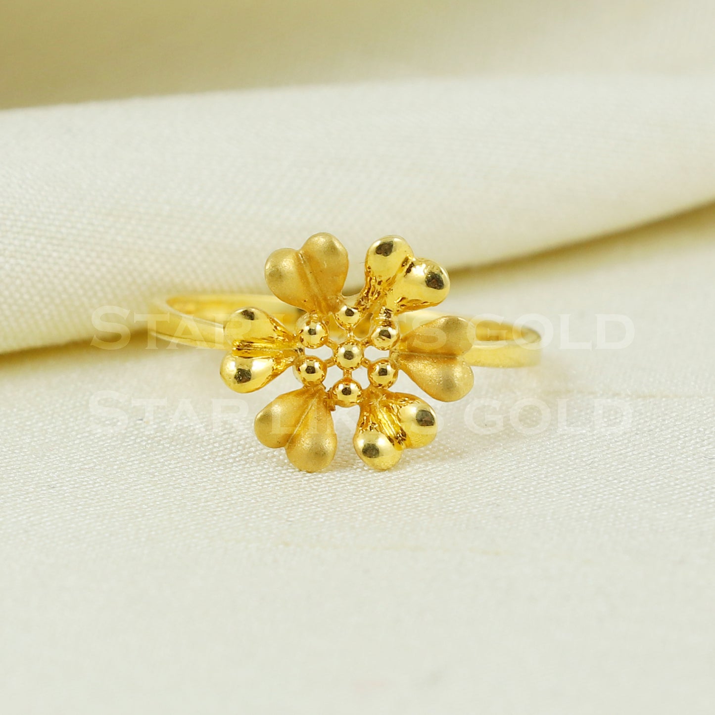 Stunning flower 18k 18KT GOLD RING Handmade fine Jewelry, Perfect Gift for Lover B1044