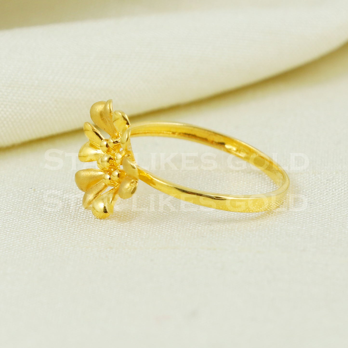 Stunning flower 18k 18KT GOLD RING Handmade fine Jewelry, Perfect Gift for Lover B1044