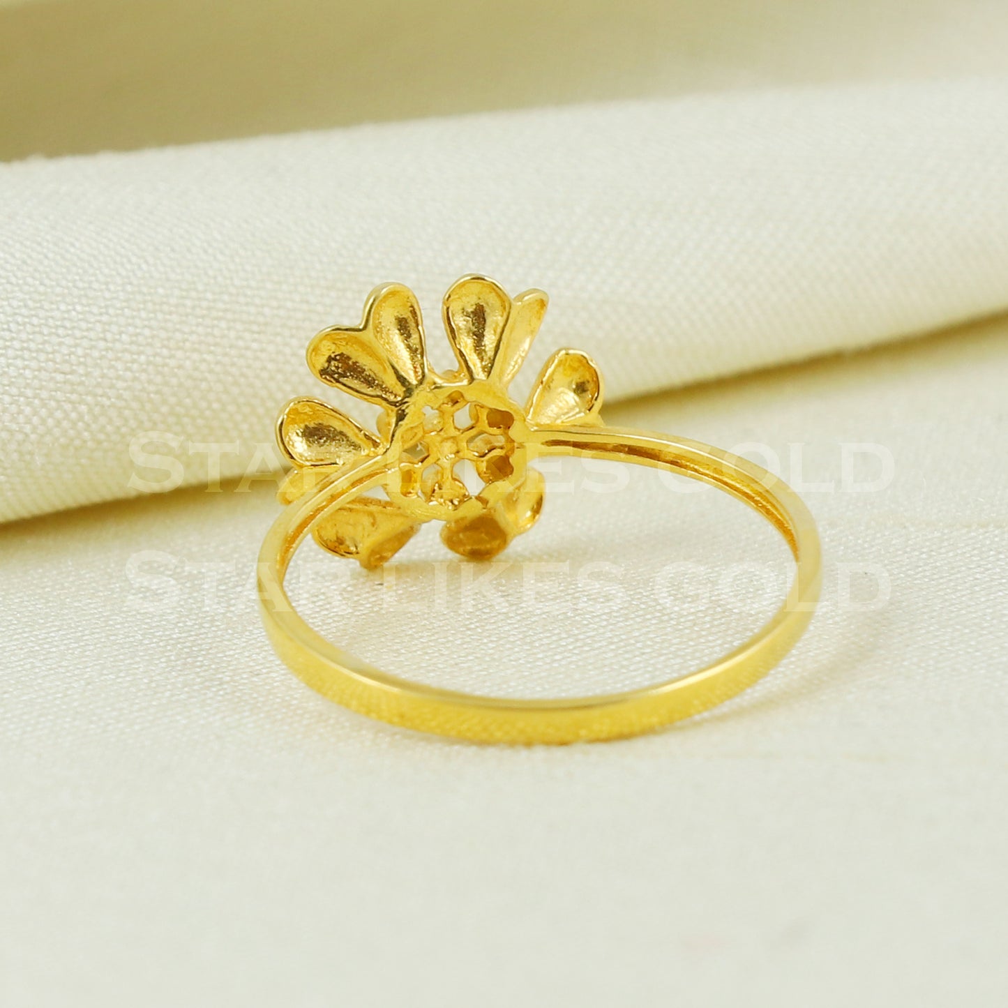 Stunning flower 18k 18KT GOLD RING Handmade fine Jewelry, Perfect Gift for Lover B1044