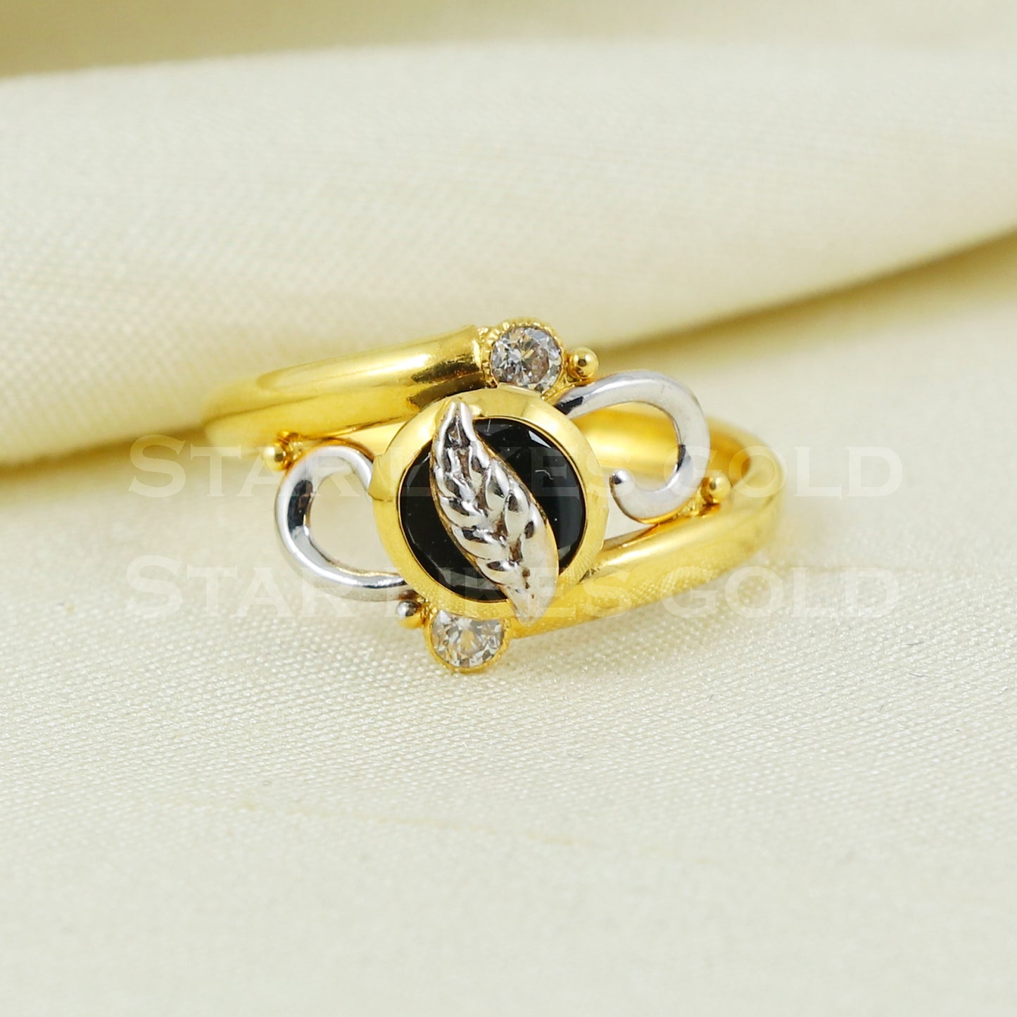 black stone 18k 18KT GOLD RING Handmade fine Jewelry, Perfect Gift for Lover B1048