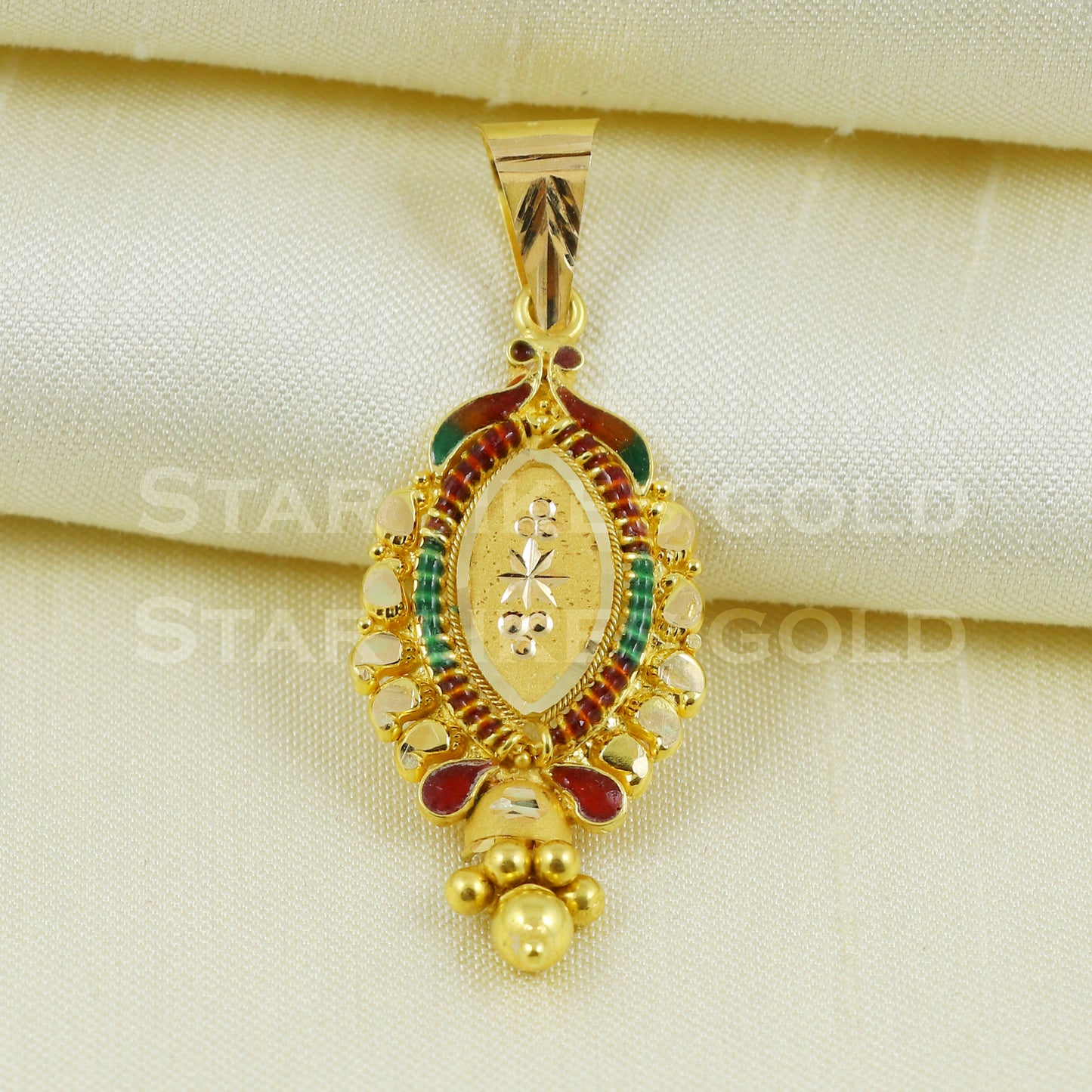 beautiful 18k Yellow Gold Handmade Pendant Jewelry B1086