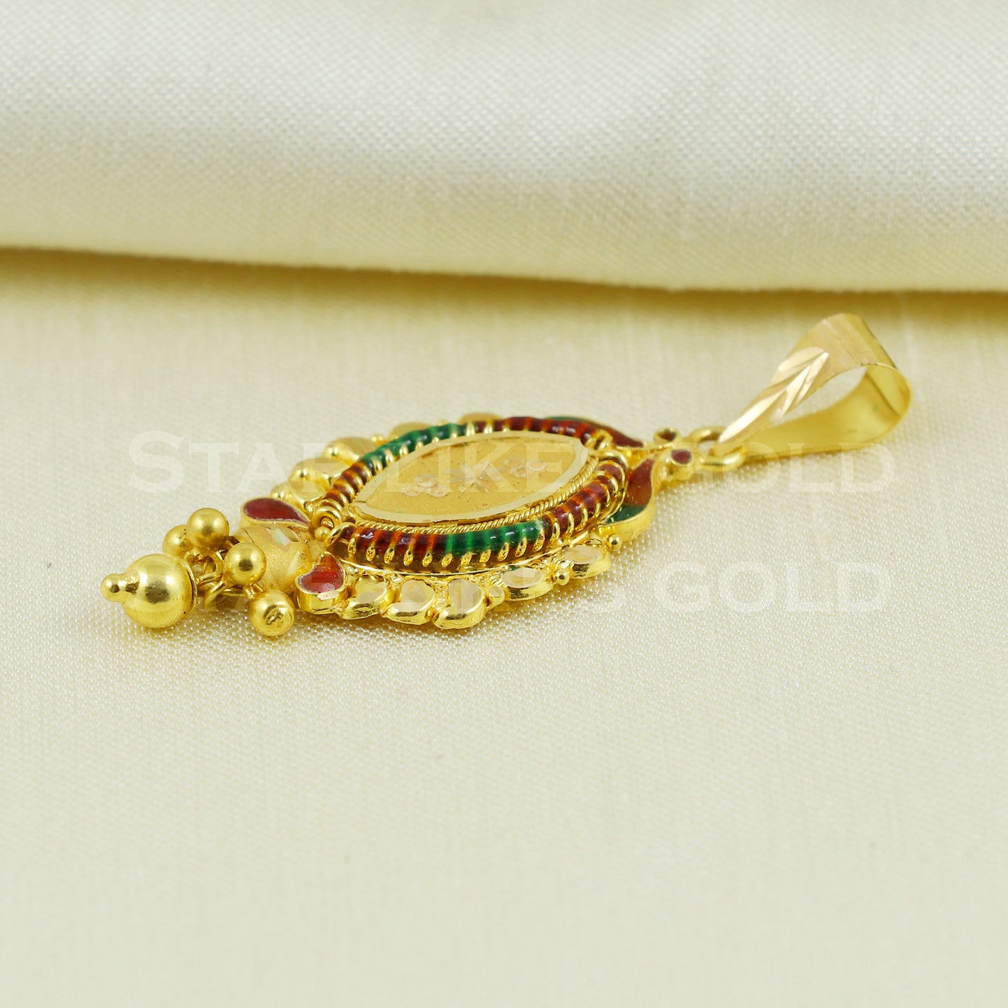 beautiful 18k Yellow Gold Handmade Pendant Jewelry B1086