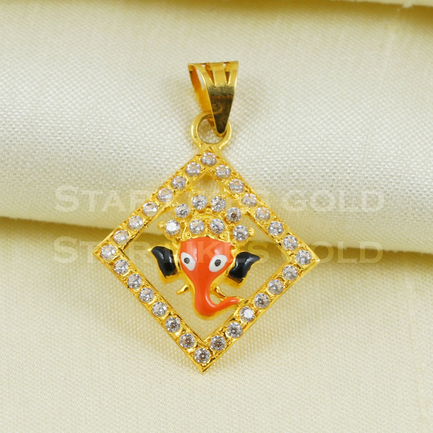 ganeshji 18k Gold Pendant Indian Handmade Jewelry B1090