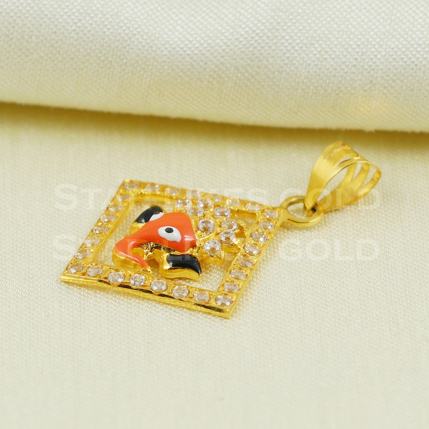ganeshji 18k Gold Pendant Indian Handmade Jewelry B1090