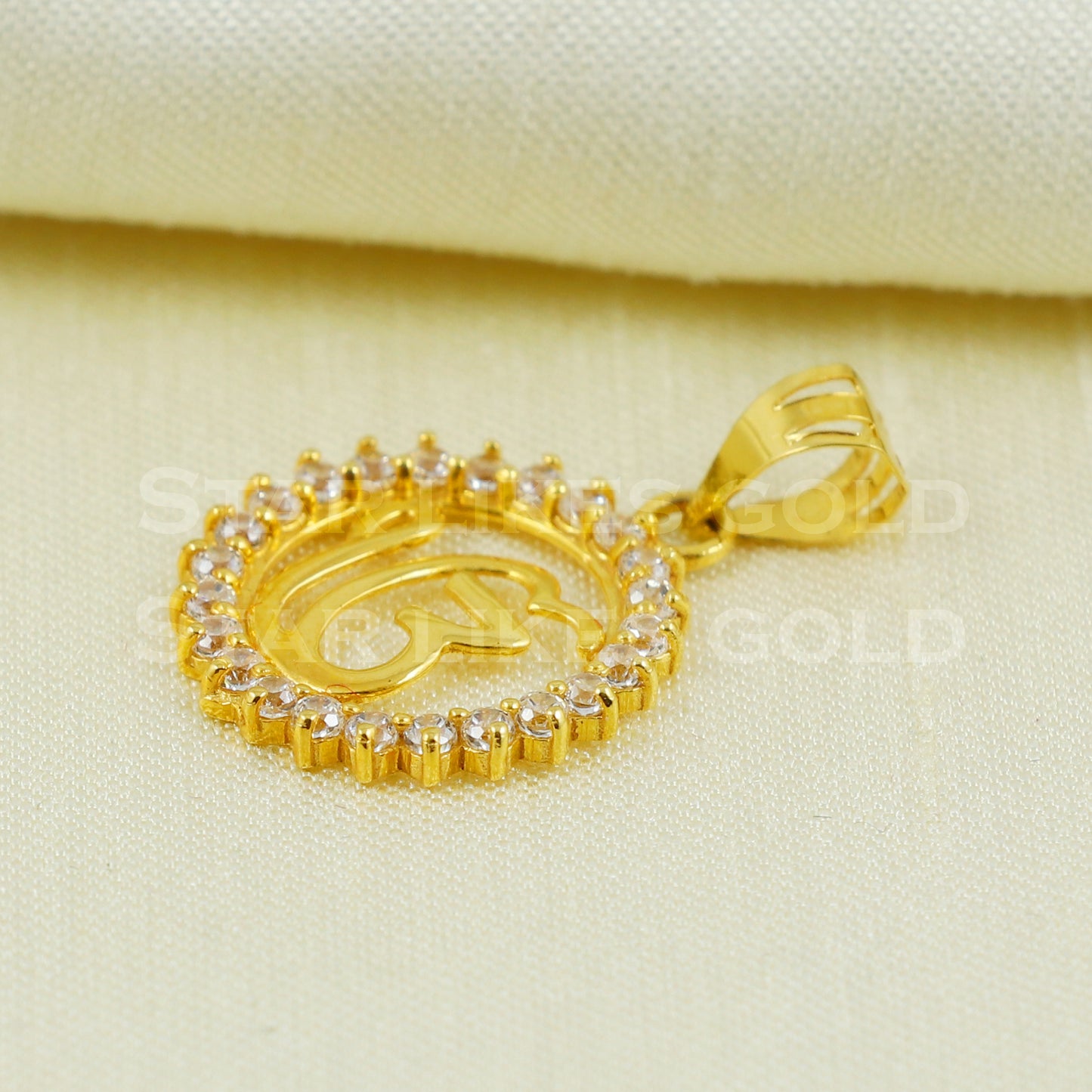Ik Onkar 18k Gold Pendant Indian Handmade Jewelry B1093