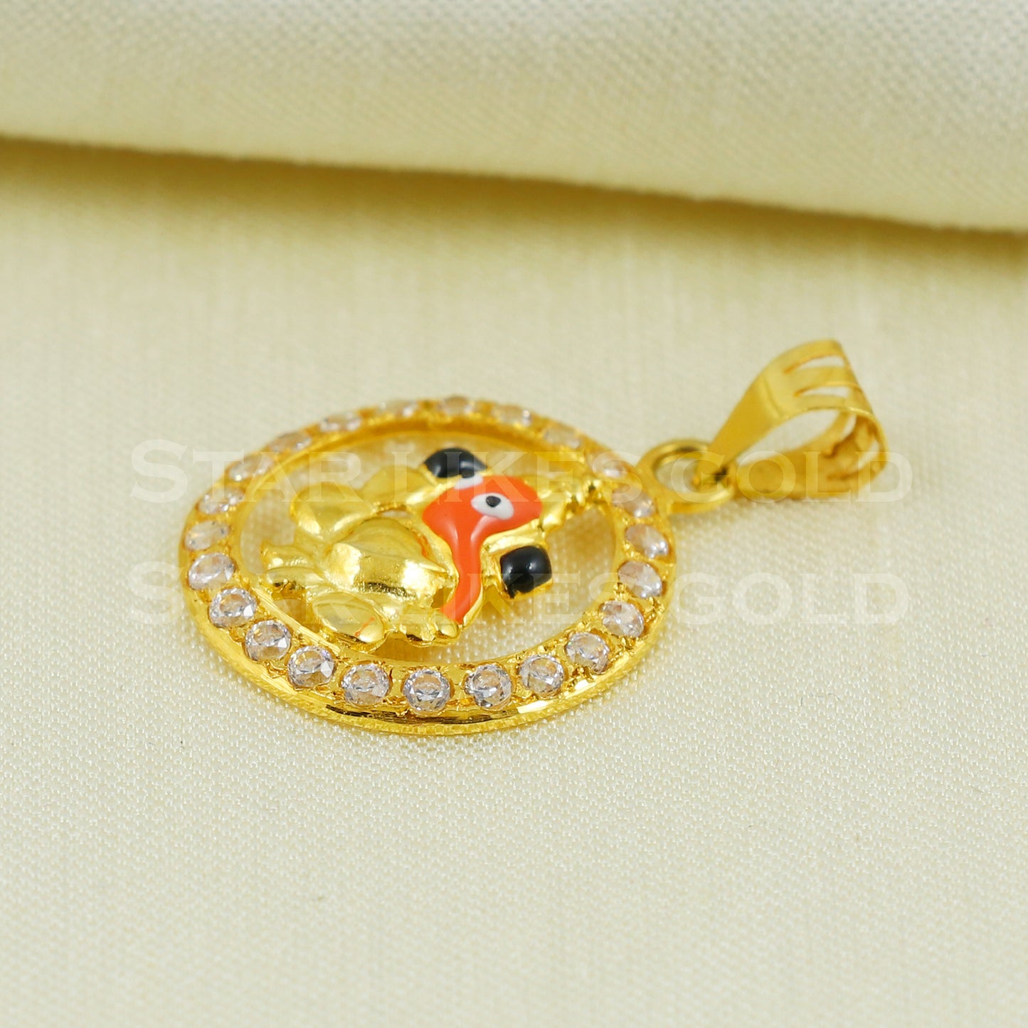 ganeshji 18k Gold Pendant Indian Handmade Jewelry B1094