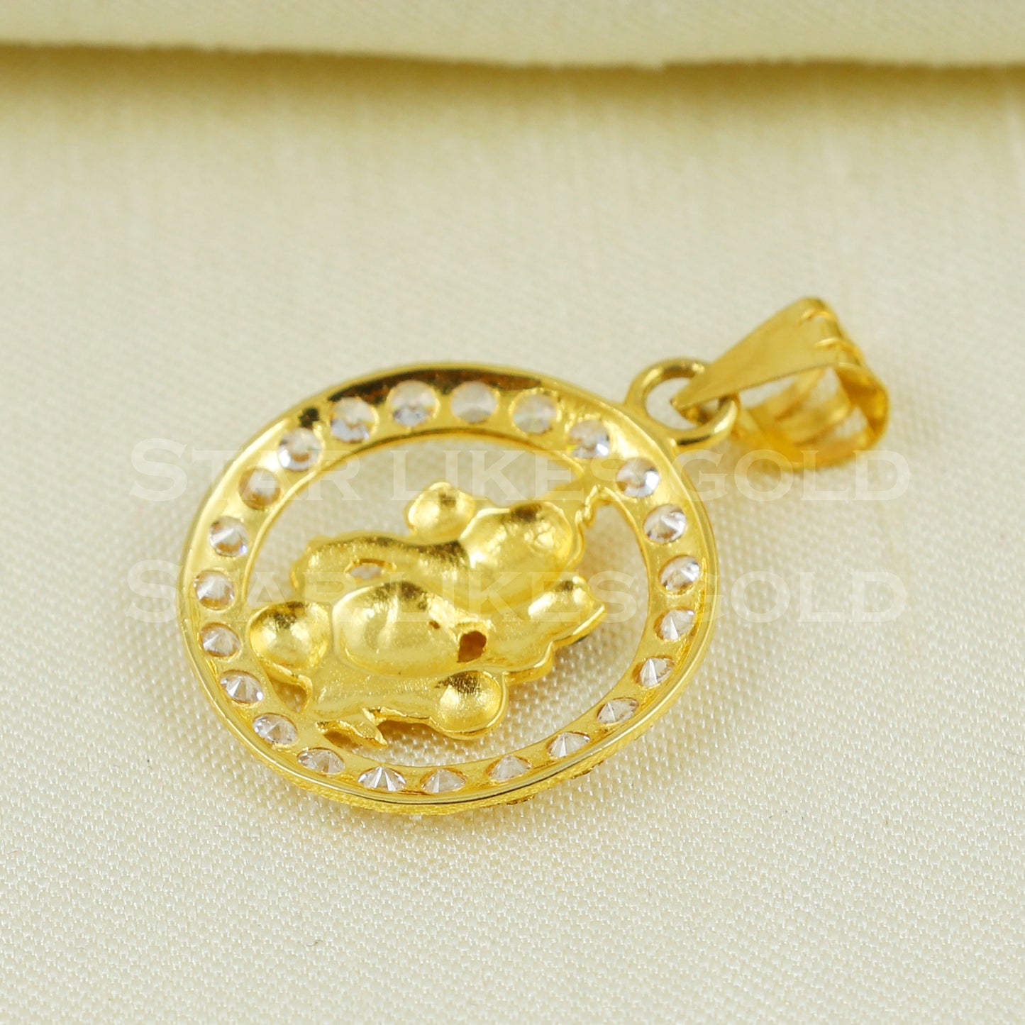 ganeshji 18k Gold Pendant Indian Handmade Jewelry B1094