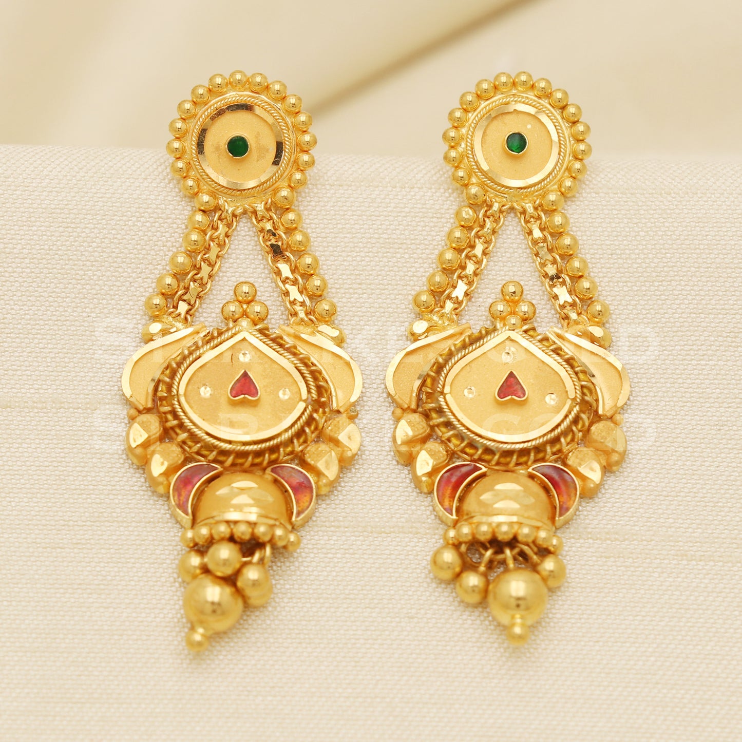 Fine 22KT916, 22 Karat GOLD NECKLACE set Jewelry, Indian jewelry B1288
