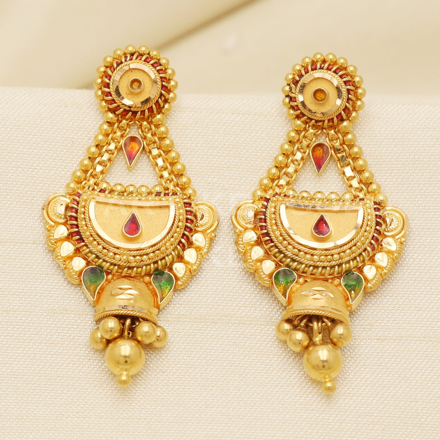 Fine 22KT916, 22 Karat GOLD NECKLACE set Jewelry, Indian jewelry B1291