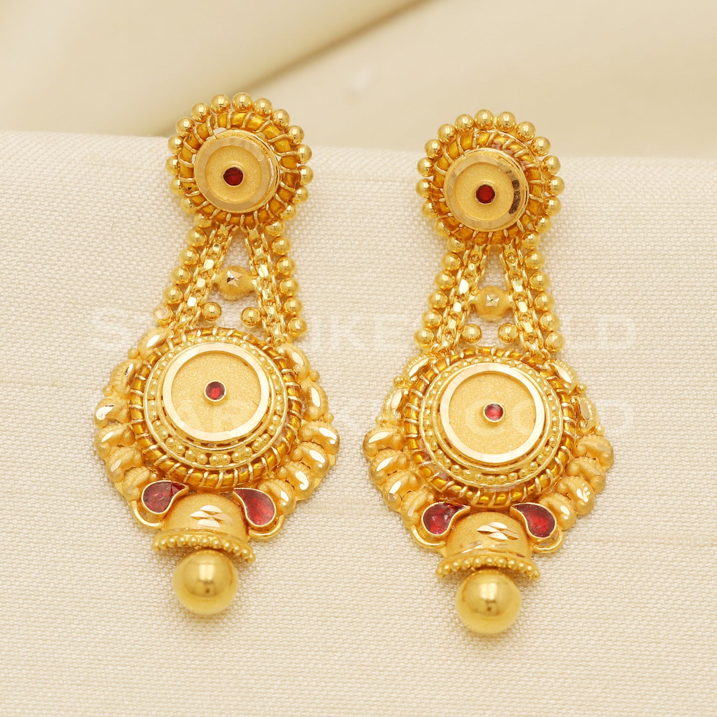Fine 22KT916, 22 Karat GOLD NECKLACE set Jewelry, Indian jewelry B1293