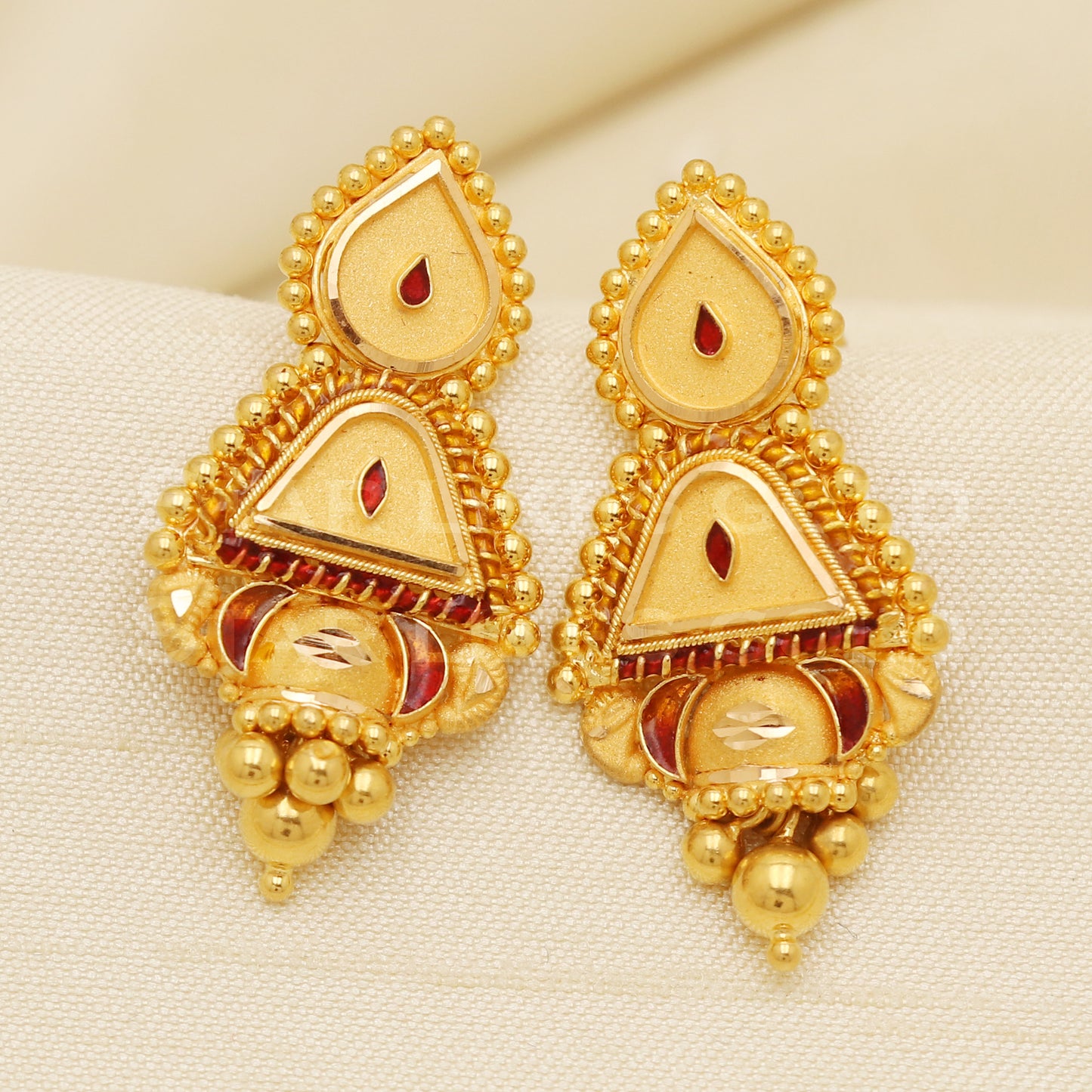 Fine 22KT916, 22 Karat GOLD NECKLACE set Jewelry, Indian jewelry B1294