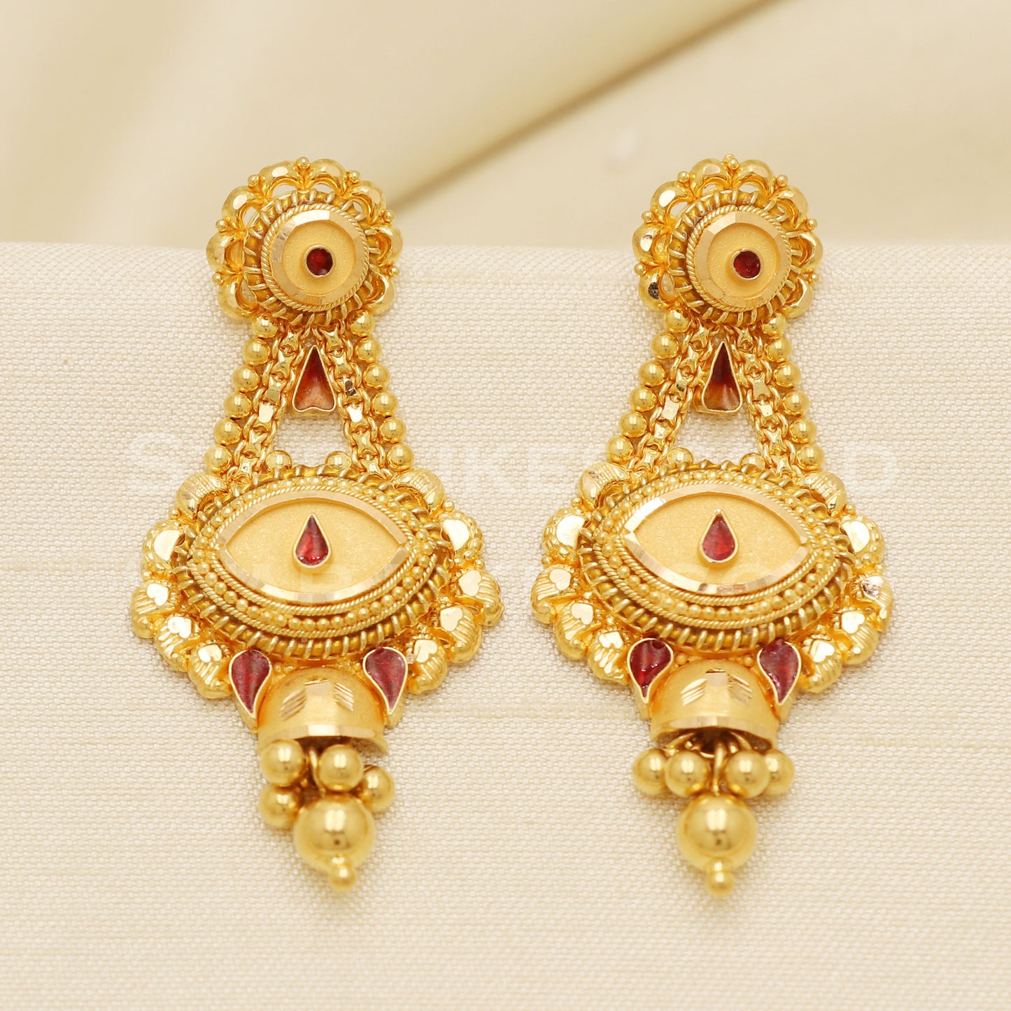 Fine 22KT916, 22 Karat GOLD NECKLACE set Jewelry, Indian jewelry B1295