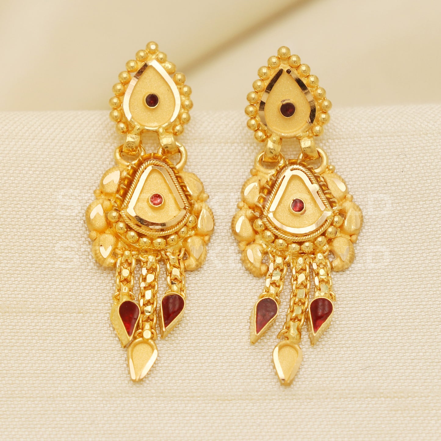 Fine 22KT916, 22 Karat GOLD NECKLACE set Jewelry, Indian jewelry B1296