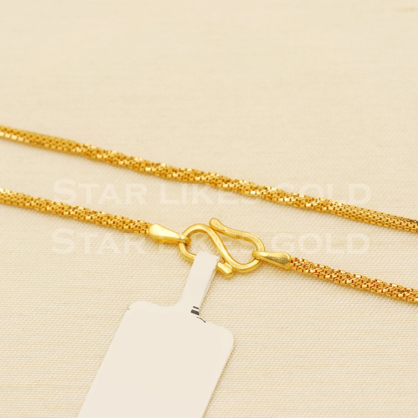 TWISTED BOX 22k916 Yellow Gold chain necklace Handmade fine wedding style Jewelry, B1420