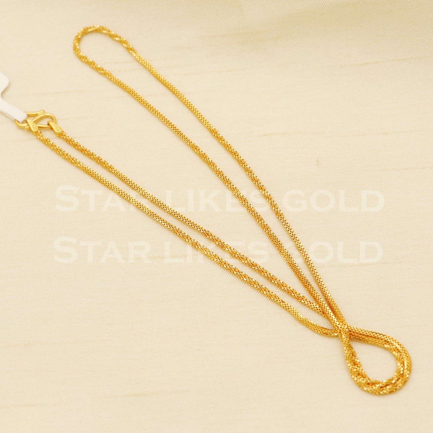 TWISTED BOX 22k916 Yellow Gold chain necklace Handmade fine wedding style Jewelry, B1421