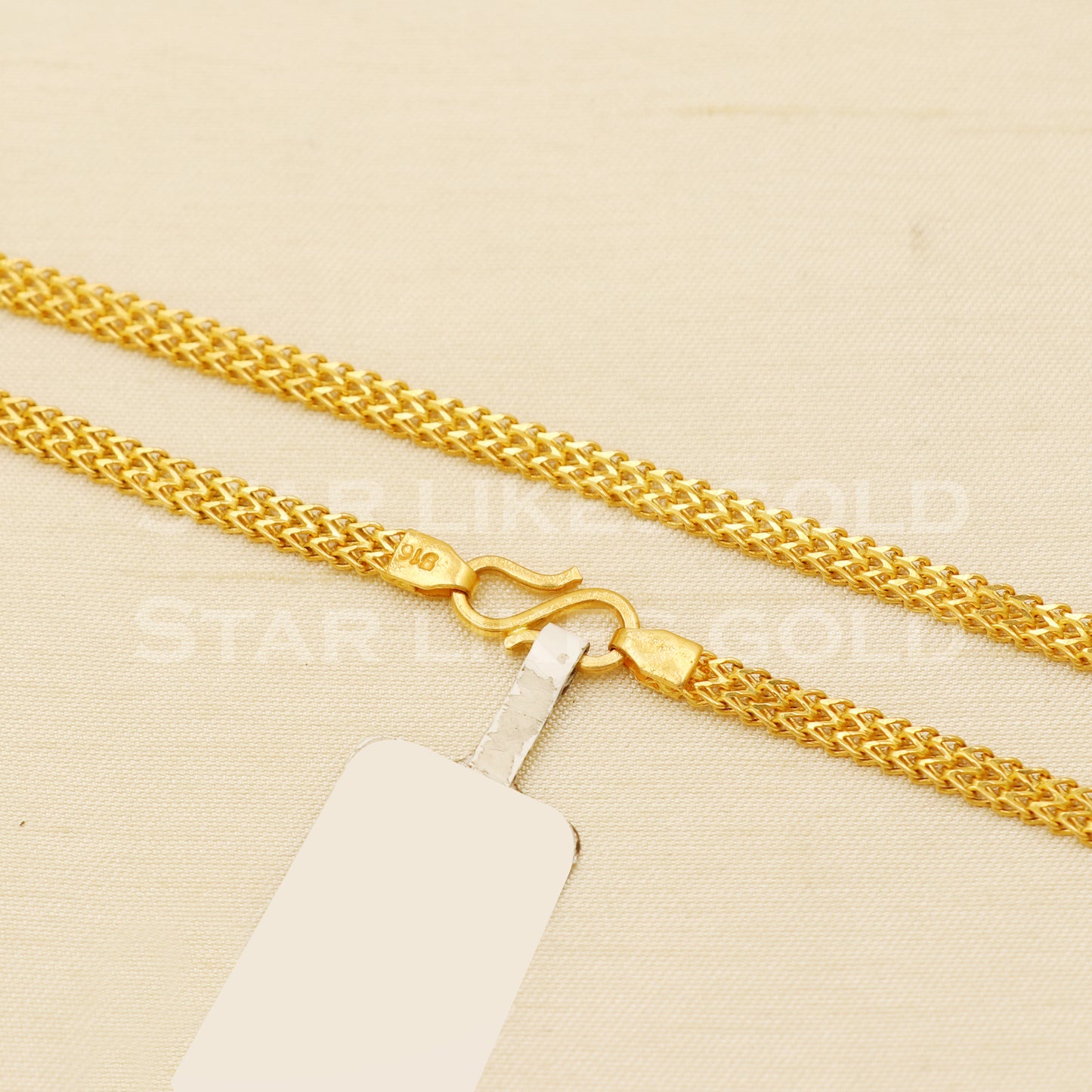 22k916 Yellow Gold chain necklace Handmade fine wedding style Jewelry, B1424