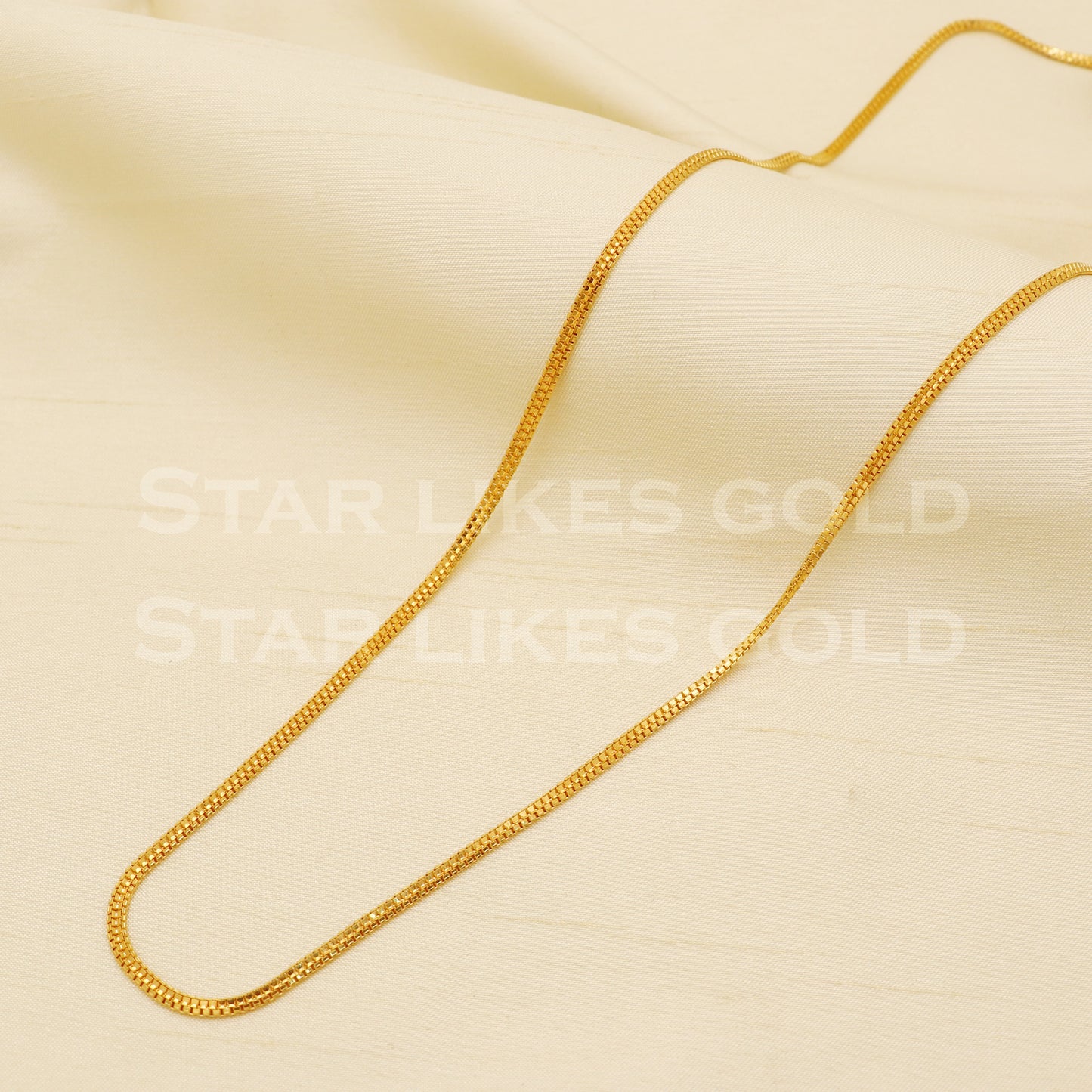 2.5mm 22k916 GOLD box chain necklace Handmade fine wedding style Jewelry, B1431