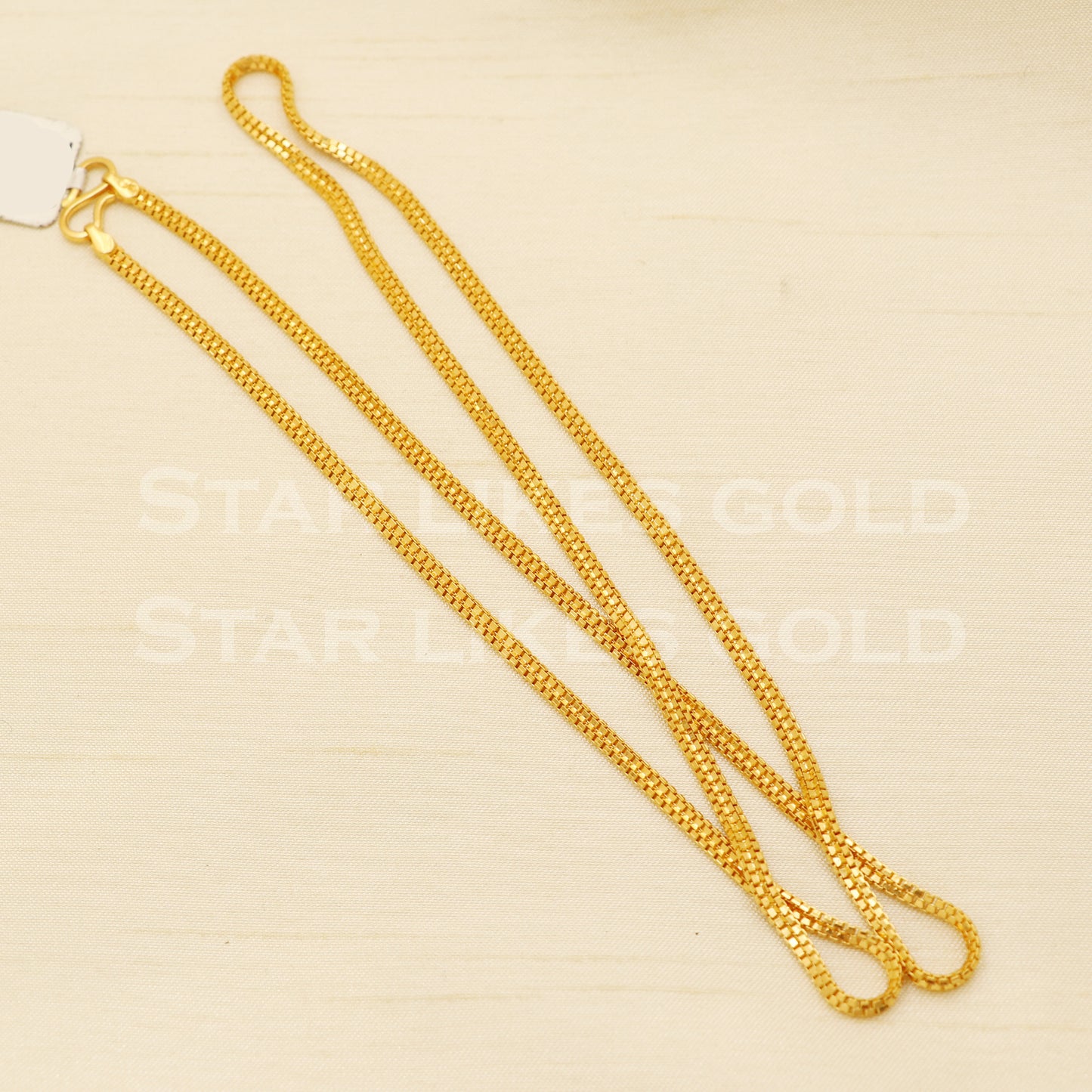 2.5mm 22k916 GOLD box chain necklace Handmade fine wedding style Jewelry, B1431