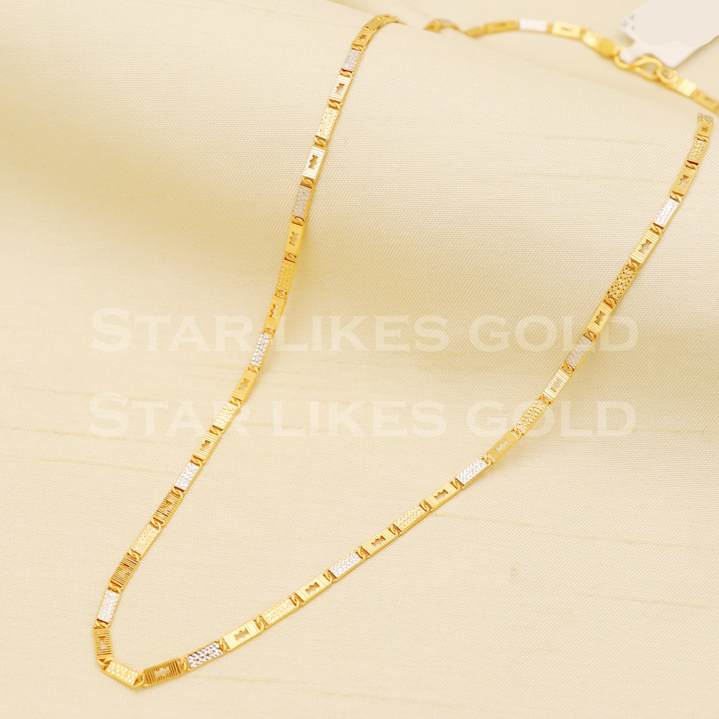 18k gold chain necklace Handmade fine Jewelry, wedding style Jewelry, B1440