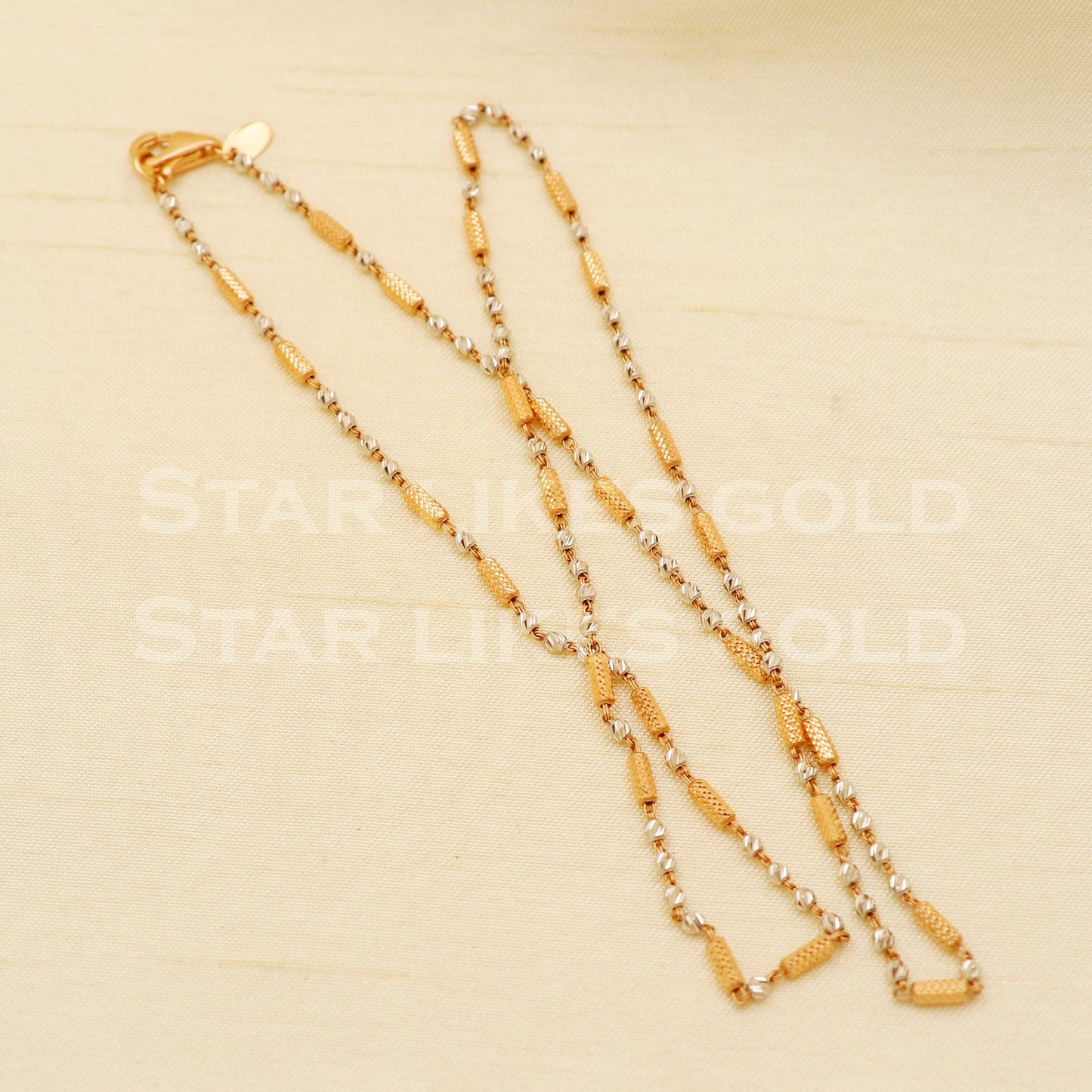 18k gold chain necklace Handmade fine Jewelry, wedding style Jewelry, B1441