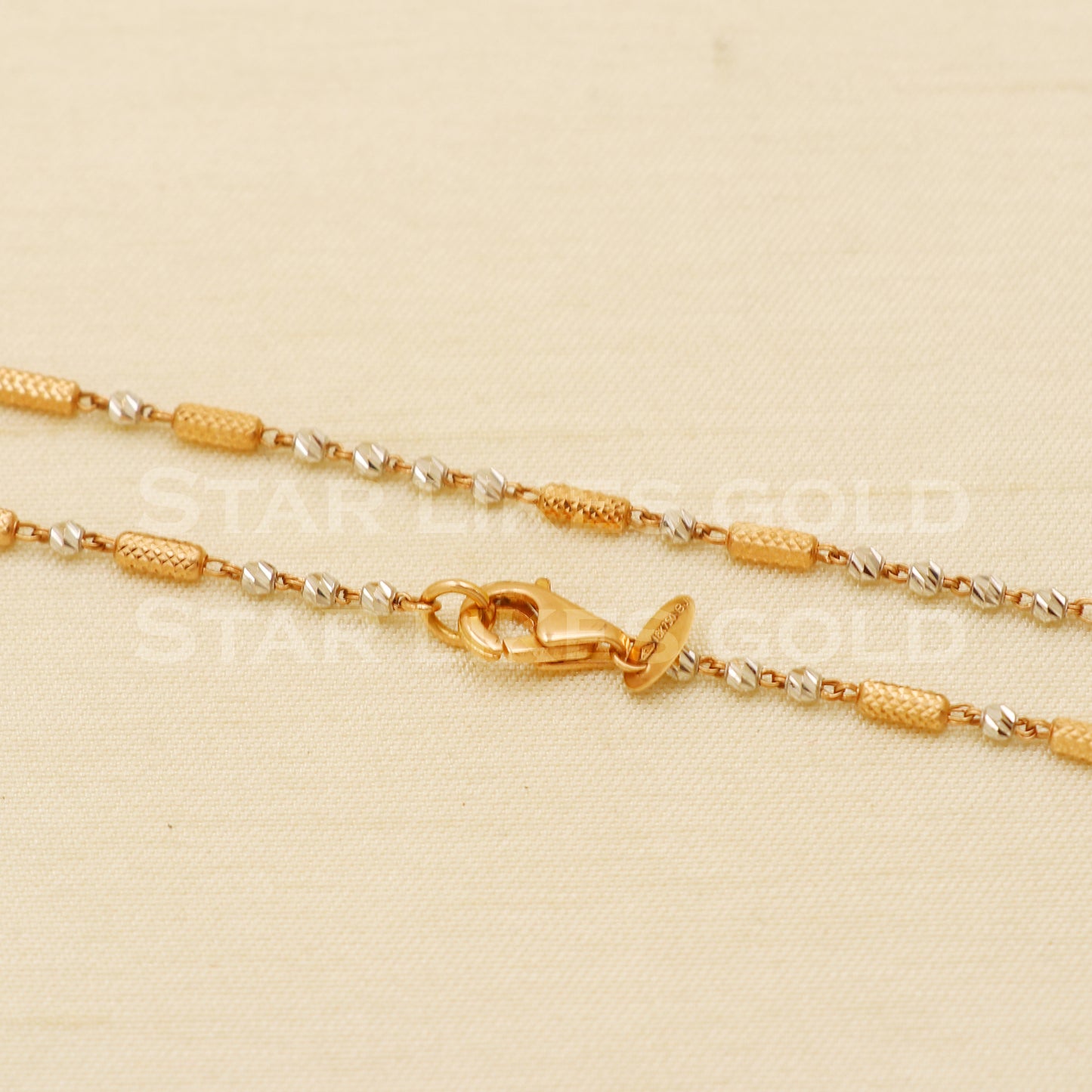 18k gold chain necklace Handmade fine Jewelry, wedding style Jewelry, B1441