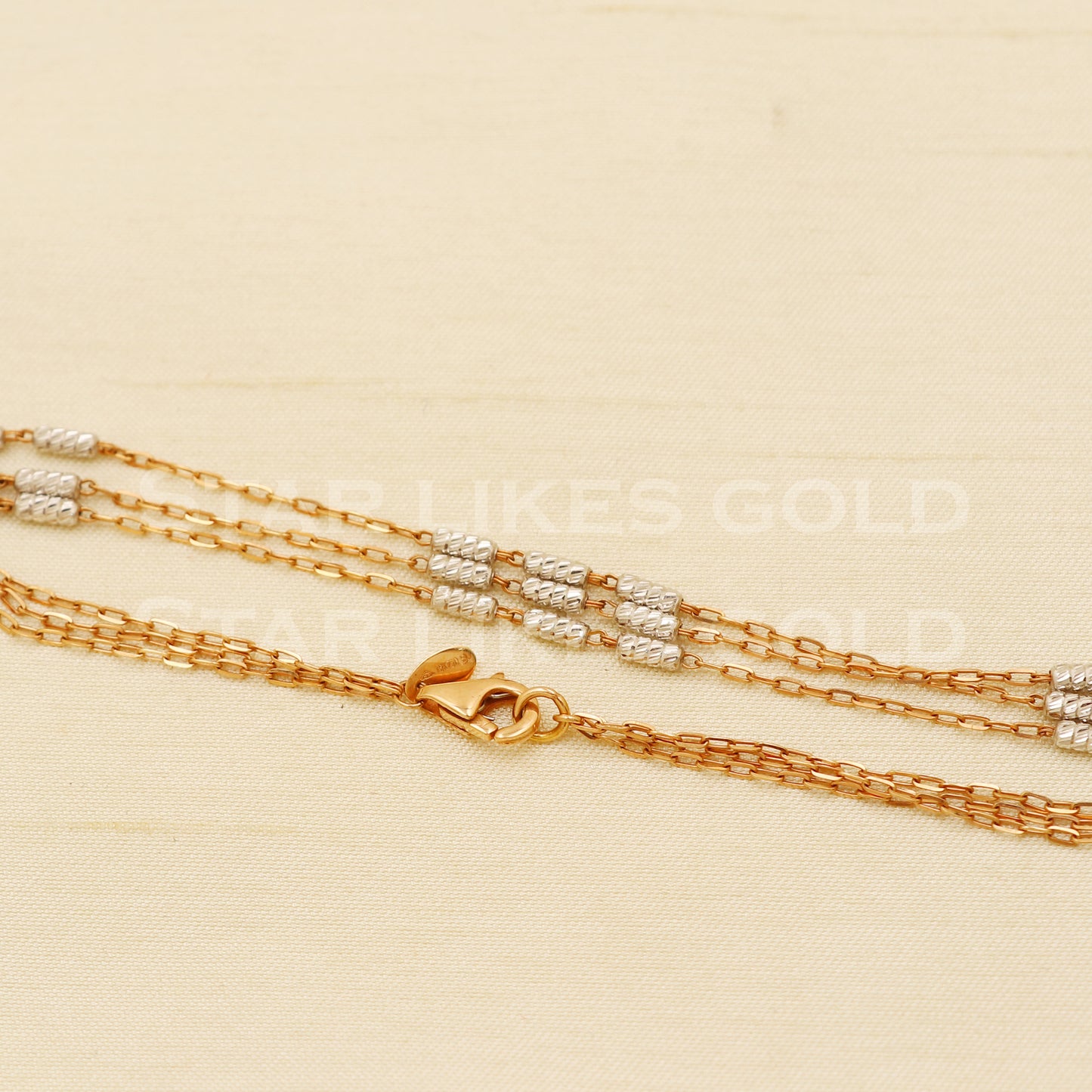 18k gold chain necklace Handmade fine Jewelry, wedding style Jewelry, B1442