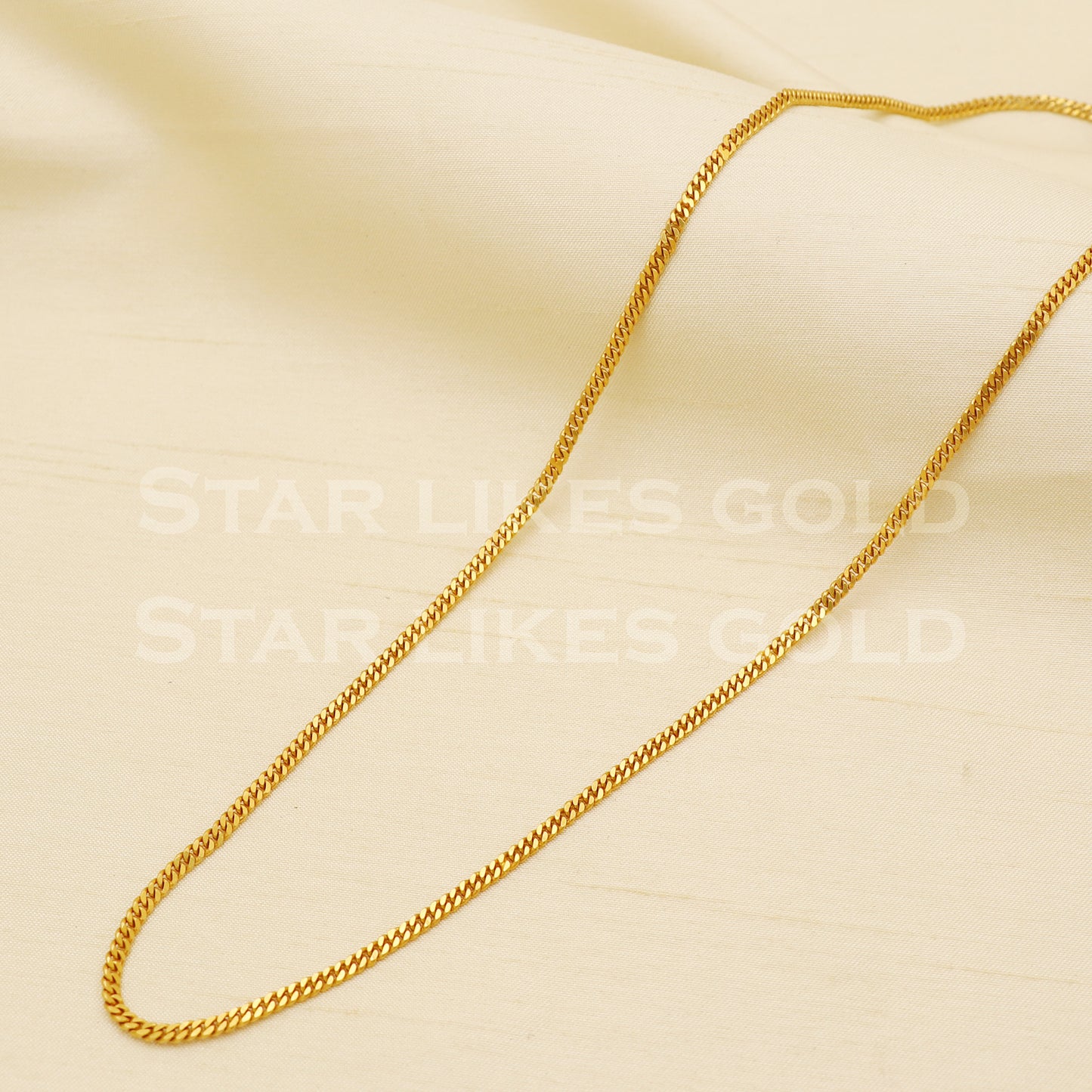 18k gold chain necklace Handmade fine Jewelry, wedding style Jewelry, B1453