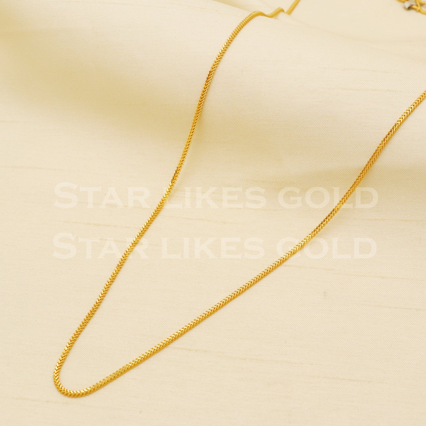 18k gold chain necklace Handmade fine Jewelry, wedding style Jewelry, B1455