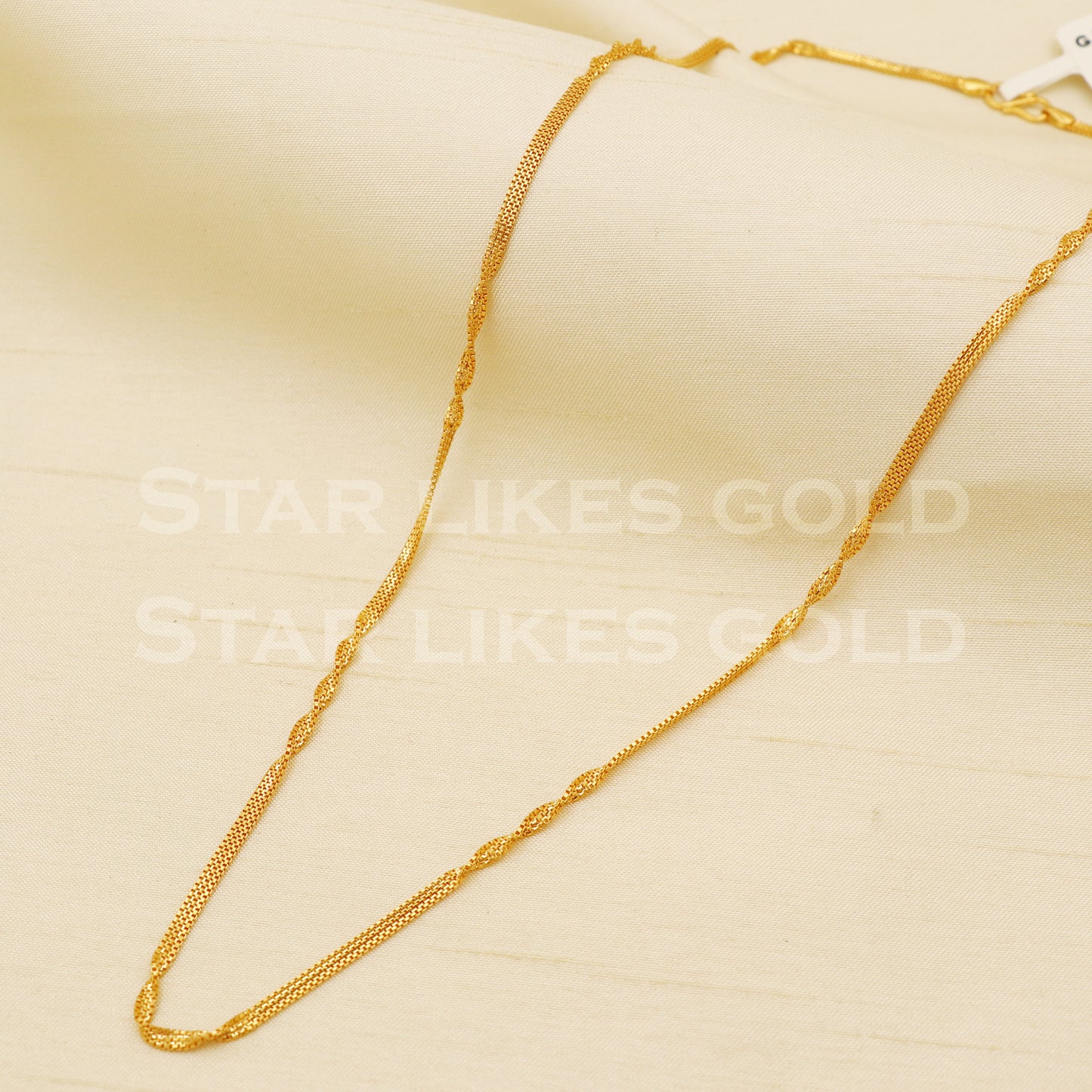 18k gold chain necklace Handmade fine Jewelry, wedding style Jewelry, B1462