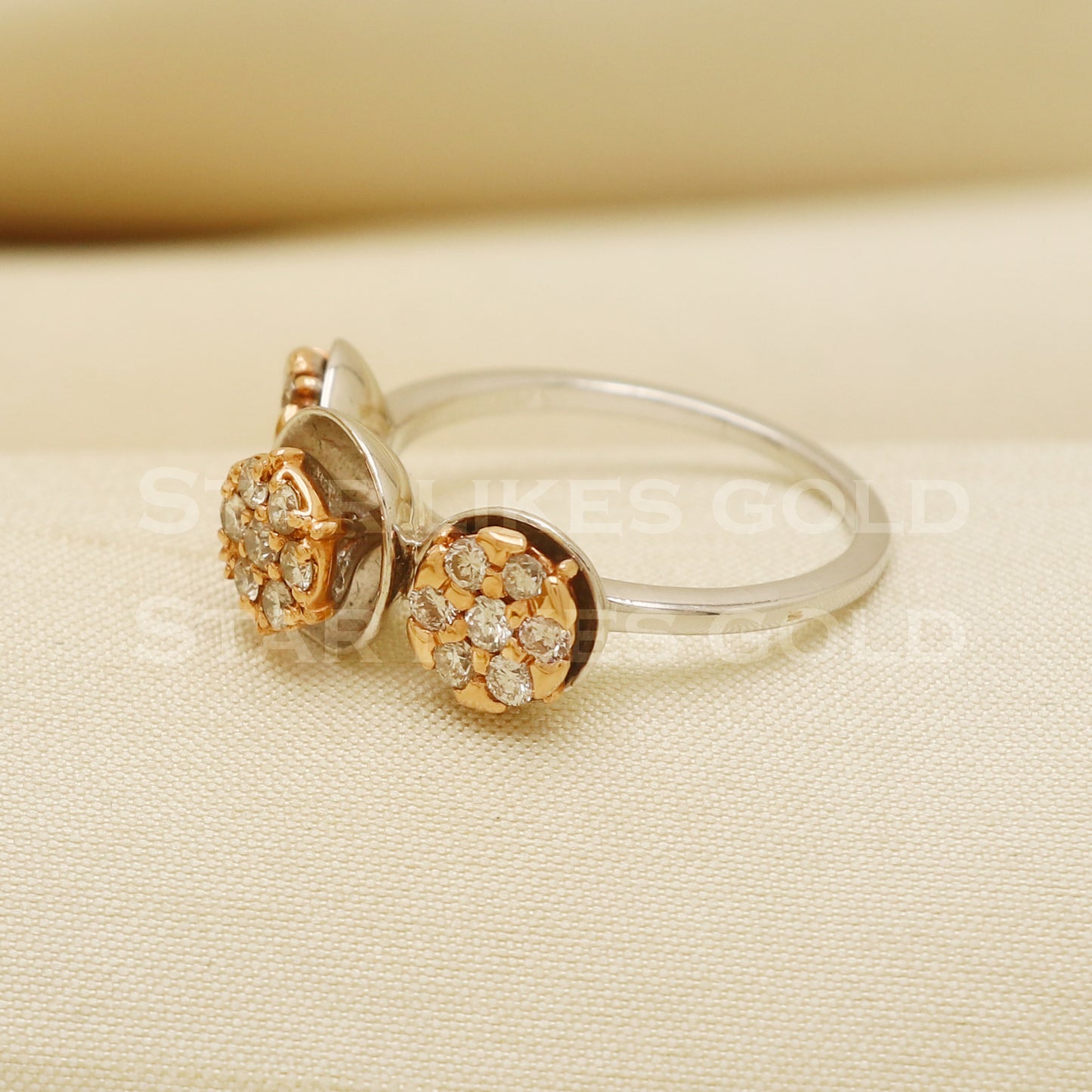 Handmade Natural Diamond Ring from India,14K gold Wt 4.08g, Diamond 0.63cts, Ring Size US All, 7/8mm, PR1002
