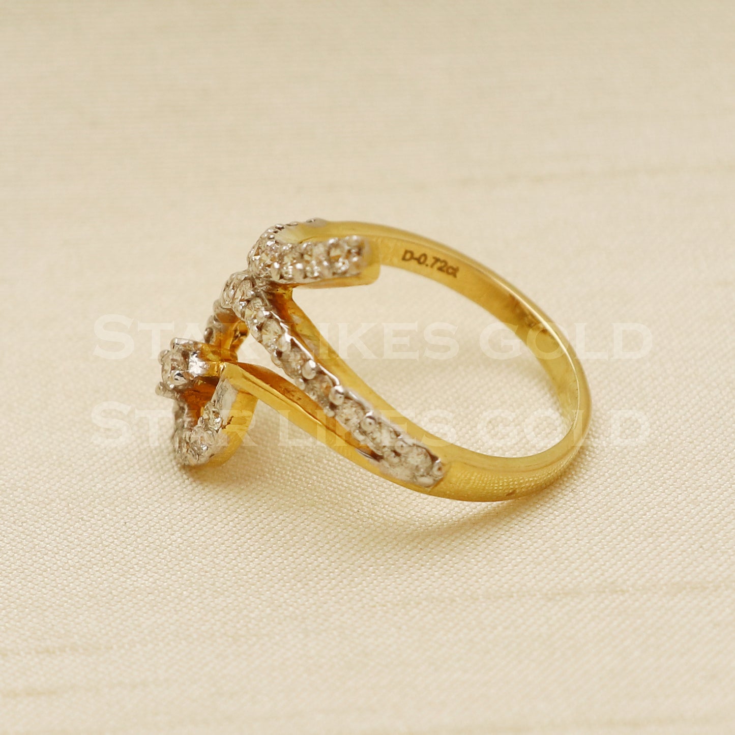 Handmade Natural Diamond Ring from India,18K gold Wt 3.92g, Diamond 0.72cts, Ring Size US All, width 1.8cm, PR1003