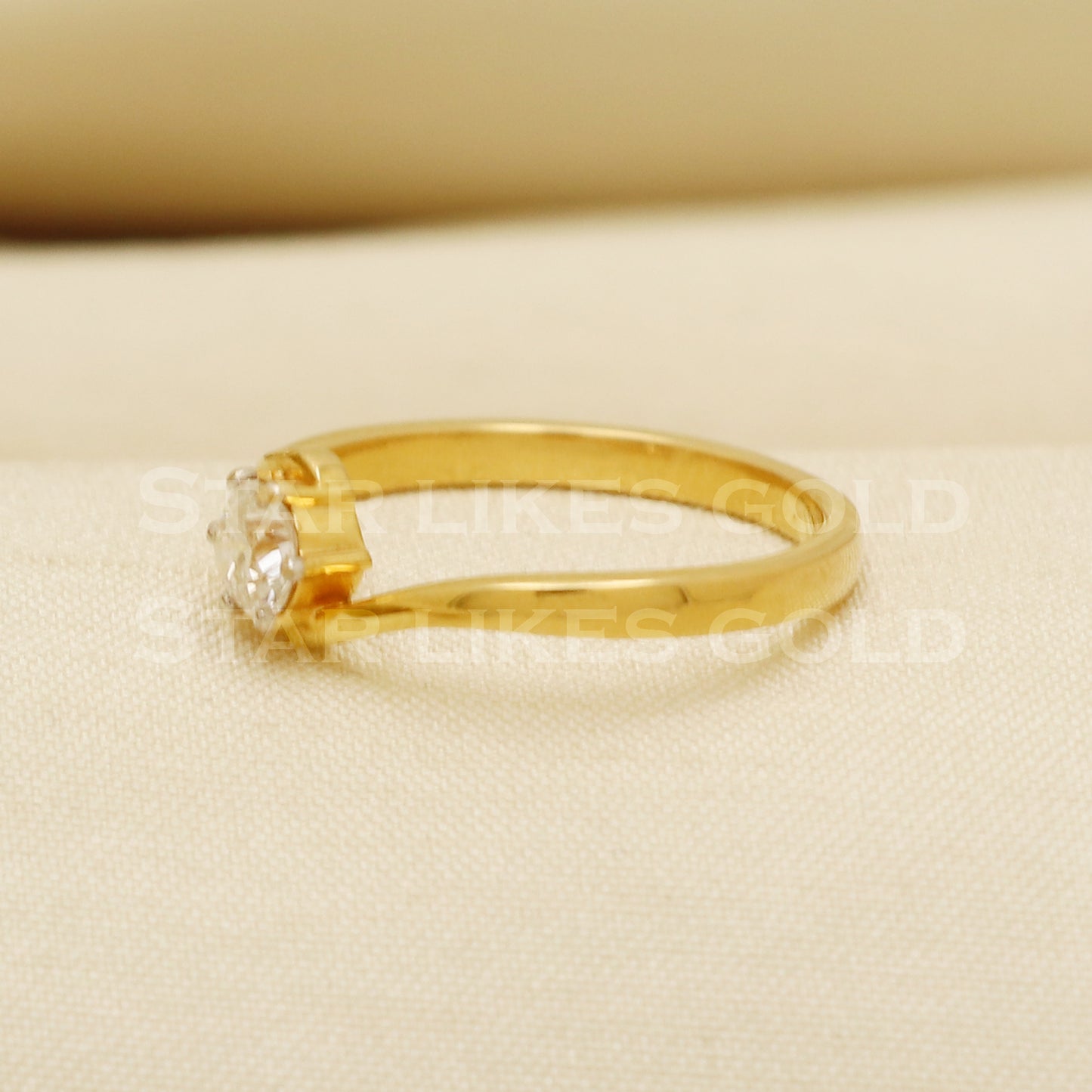 Handmade Natural Diamond Ring from India,18K gold Wt 2.86g, Diamond 0.4cts, Ring Size US All, width 5mm, PR1011