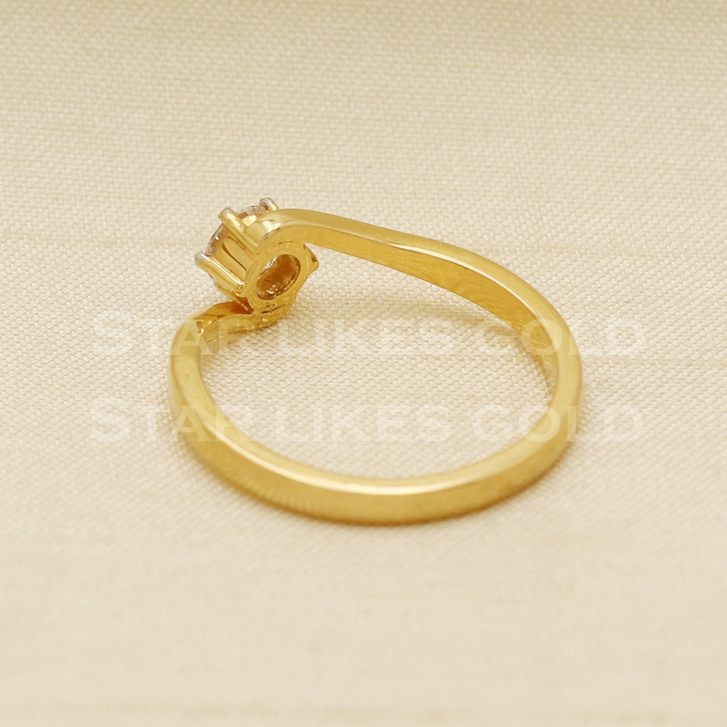 Handmade Natural Diamond Ring from India,18K gold Wt 2.86g, Diamond 0.4cts, Ring Size US All, width 5mm, PR1011