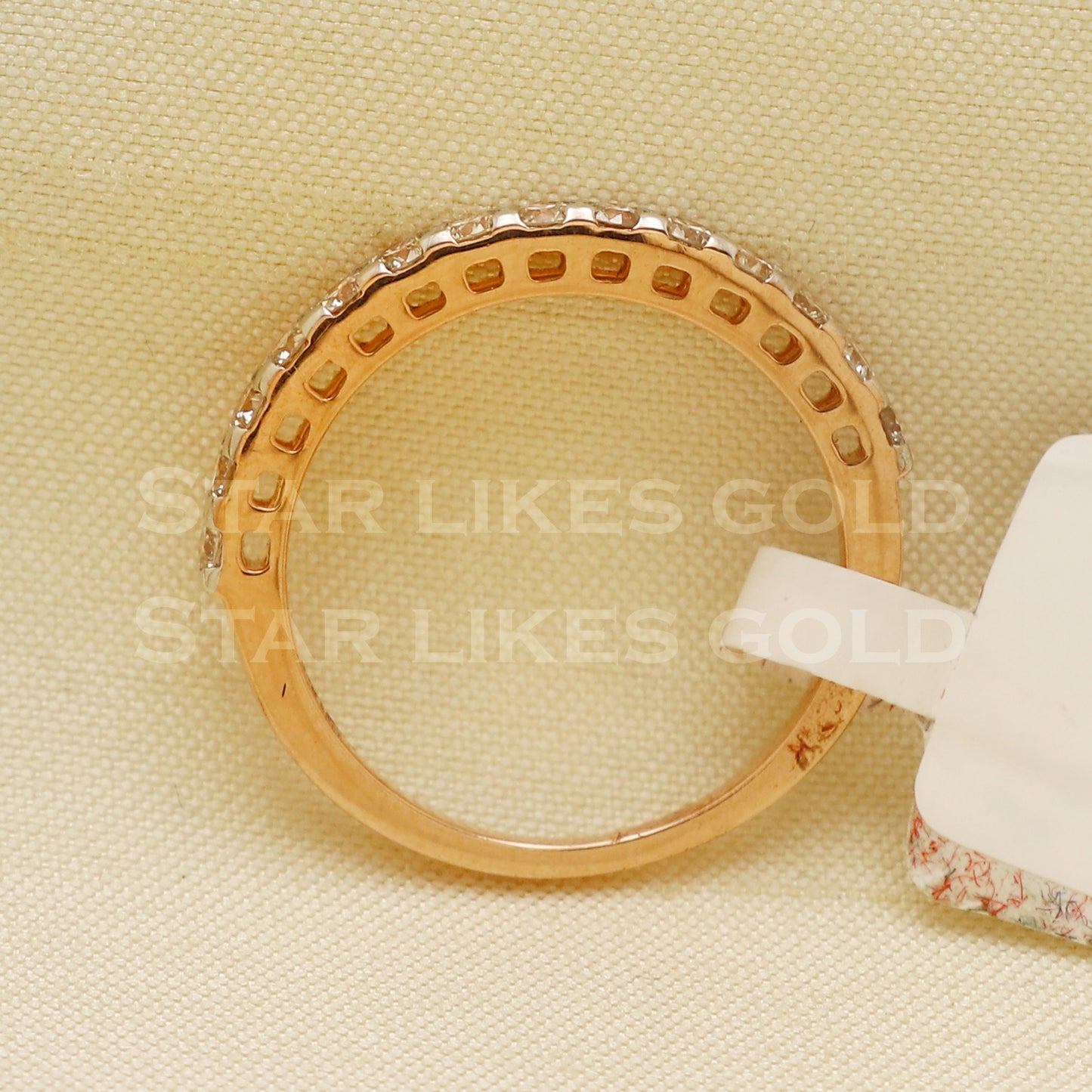 Handmade Natural Diamond Ring from India,14K gold Wt 1.9g, Diamond 0.49cts, Ring Size US All, width 2mm, PR1012