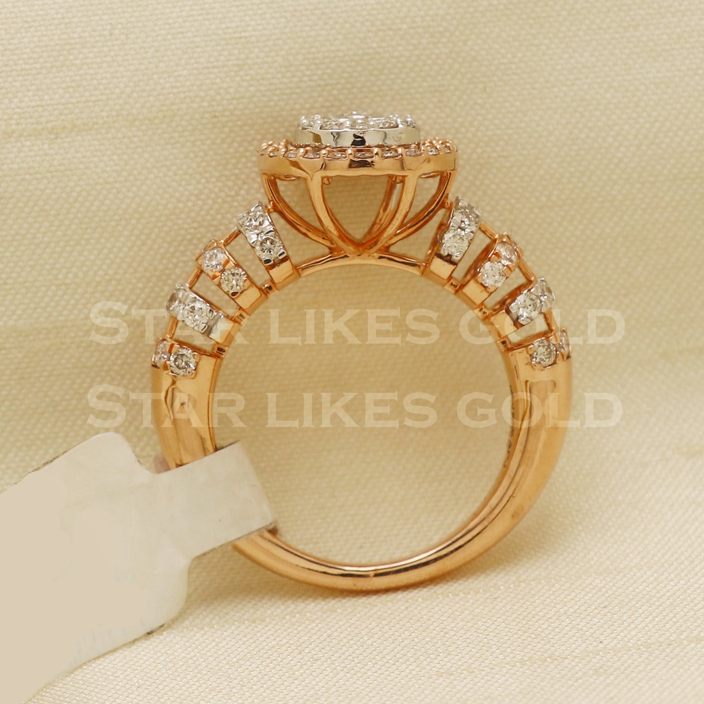 Handmade Natural Diamond Ring from India,14K gold Wt 6.02g, Diamond 1.13cts, Ring Size US All, width 11mm, PR1016
