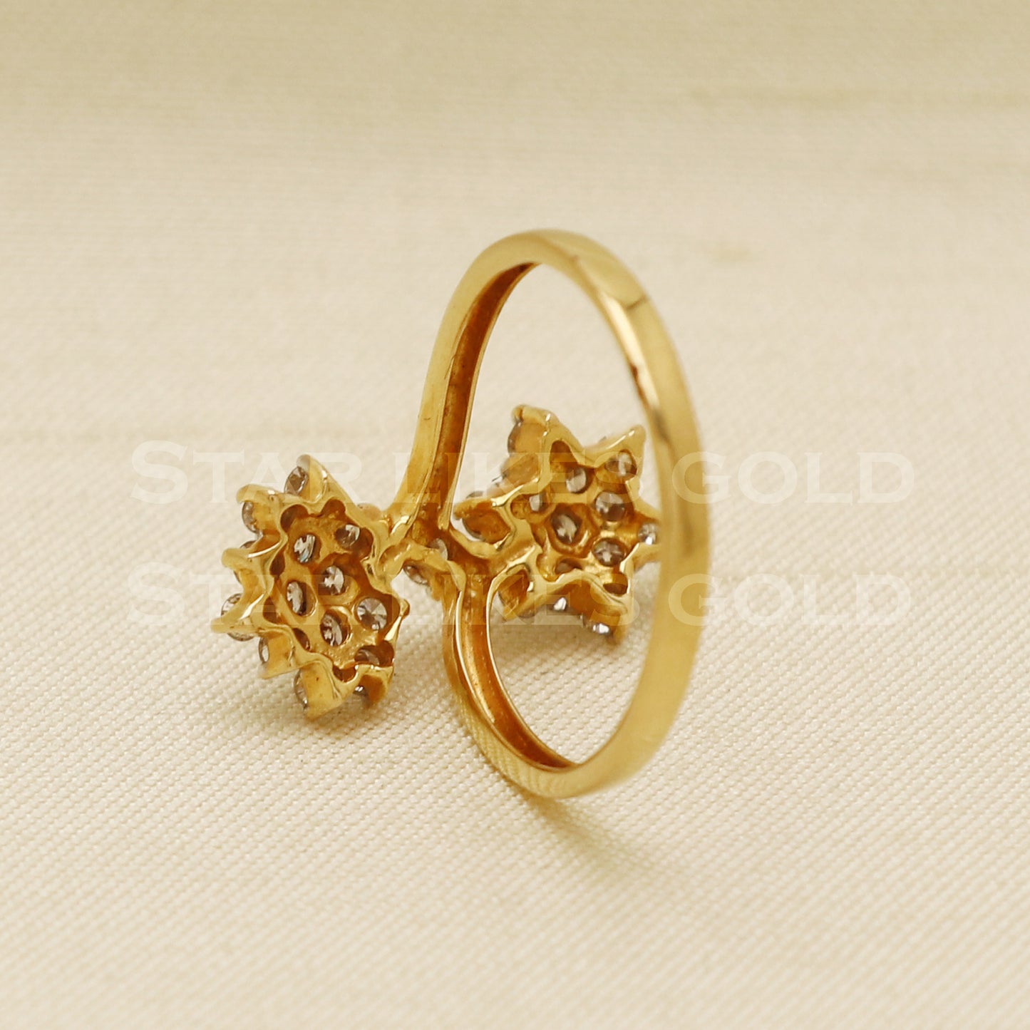Handmade Natural Diamond Ring from India,18K gold Wt 2.14g, Diamond 0.61cts, Ring Size US All, width 17mm, PR1021