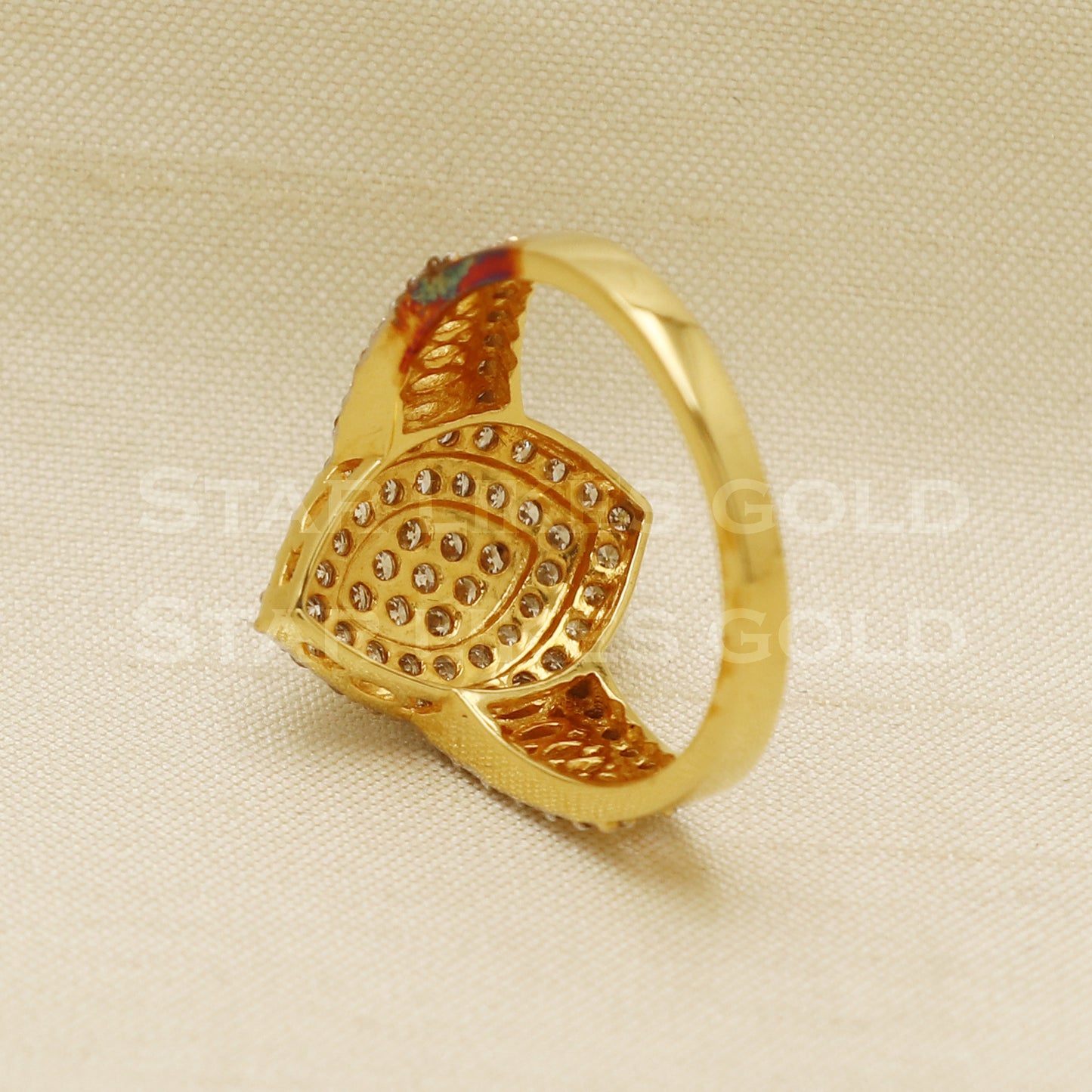 Handmade Natural Diamond Ring from India,18K gold Wt 4.24g, Diamond 0.81cts, Ring Size US All, width 16mm, PR1024