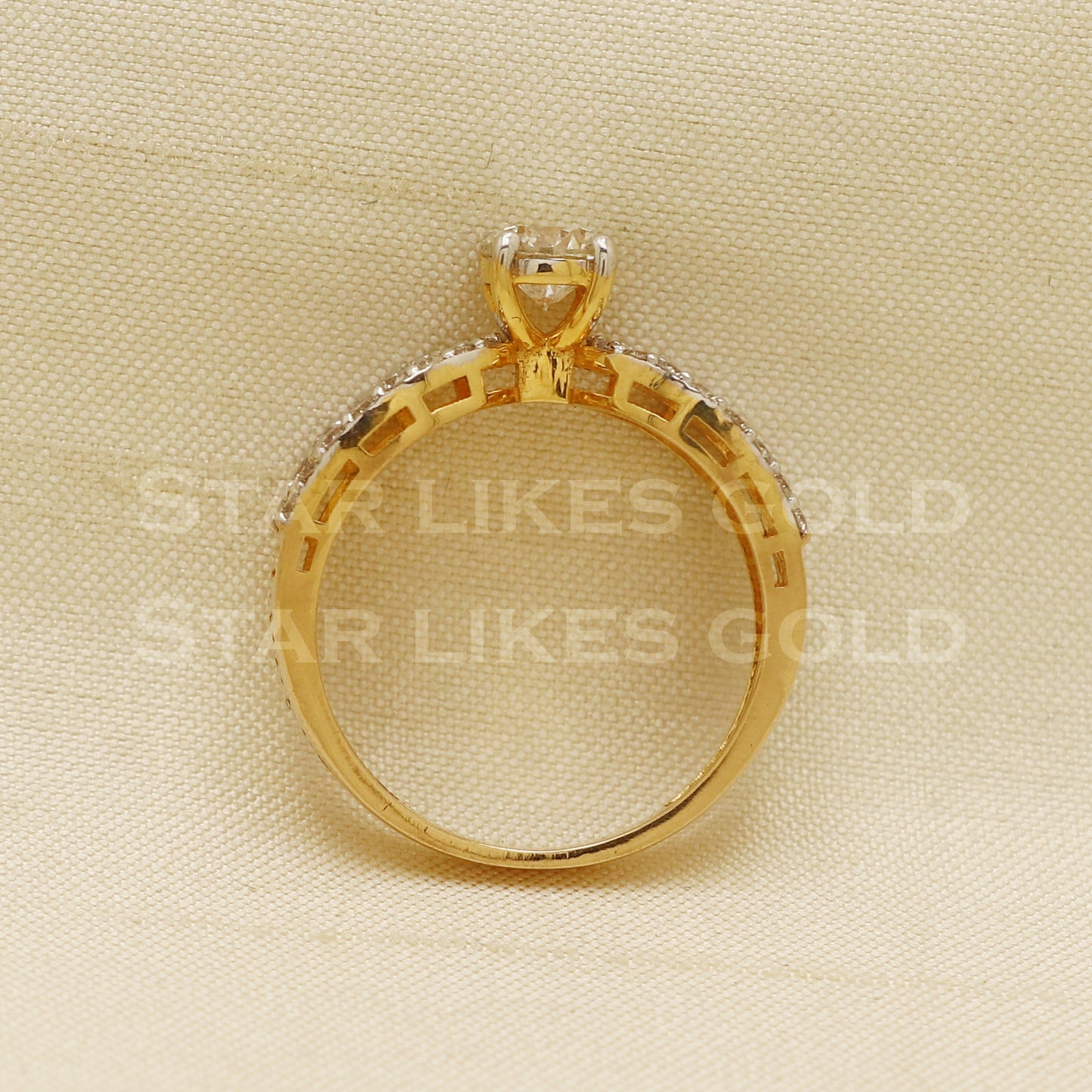 Handmade Natural Diamond Ring from India,18K gold Wt 3.52g, Diamond 0.85cts, Ring Size US All, width 5/8.5mm, PR1028