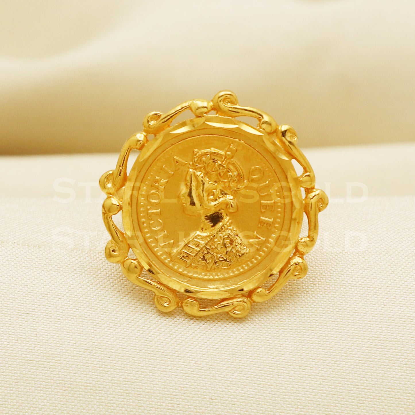 Queen 22 karat 22k gold Handmade Ring Jewelry, PR1037